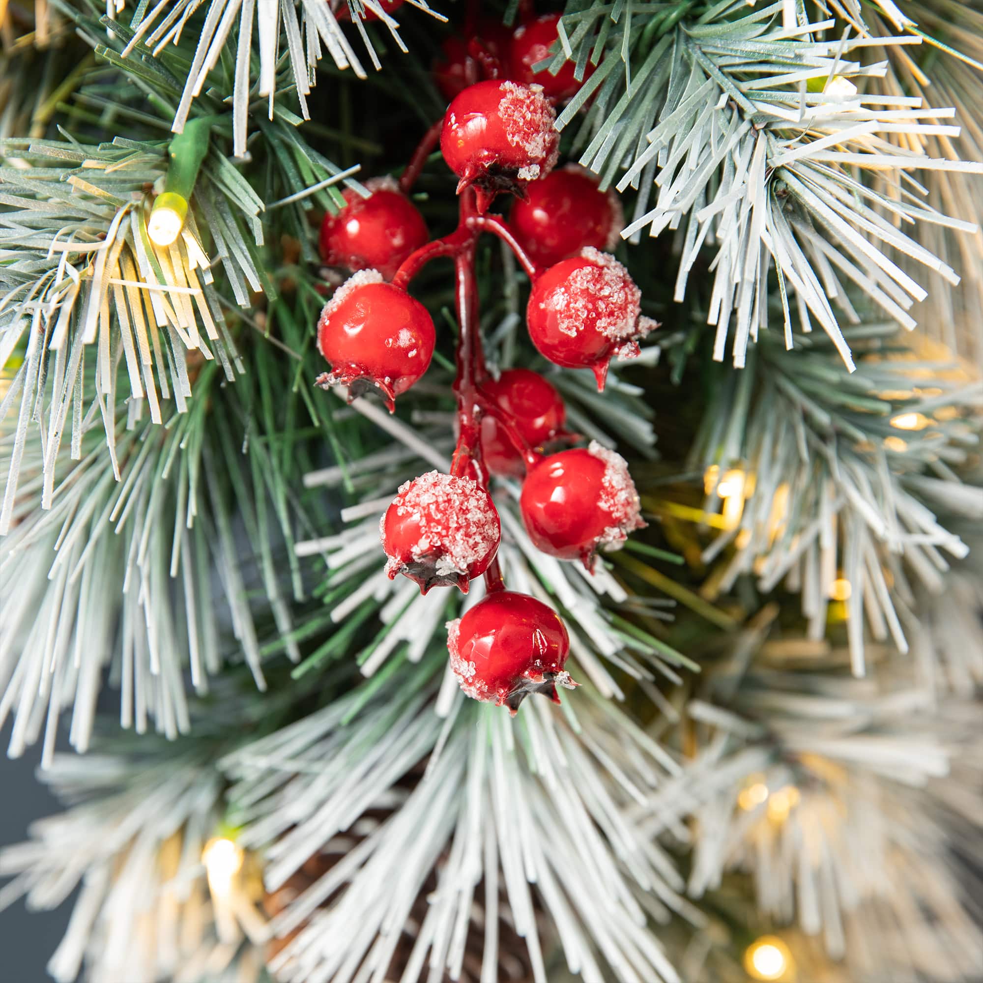 Glitzhome® 3ft. Pre-Lit Pinecones & Berries Artificial Christmas Teardrop Swag