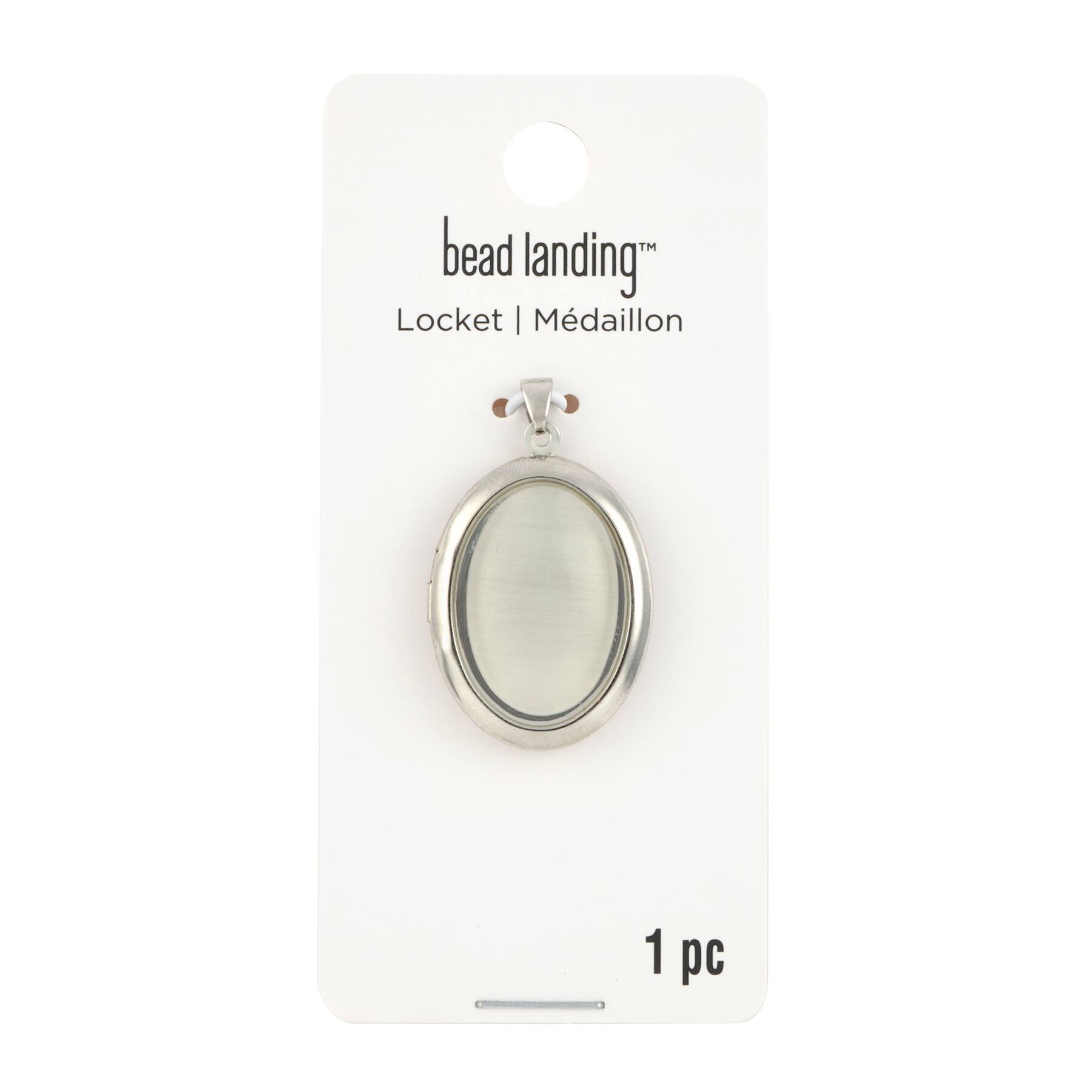 White & Rhodium Oval Locket by Bead Landing™