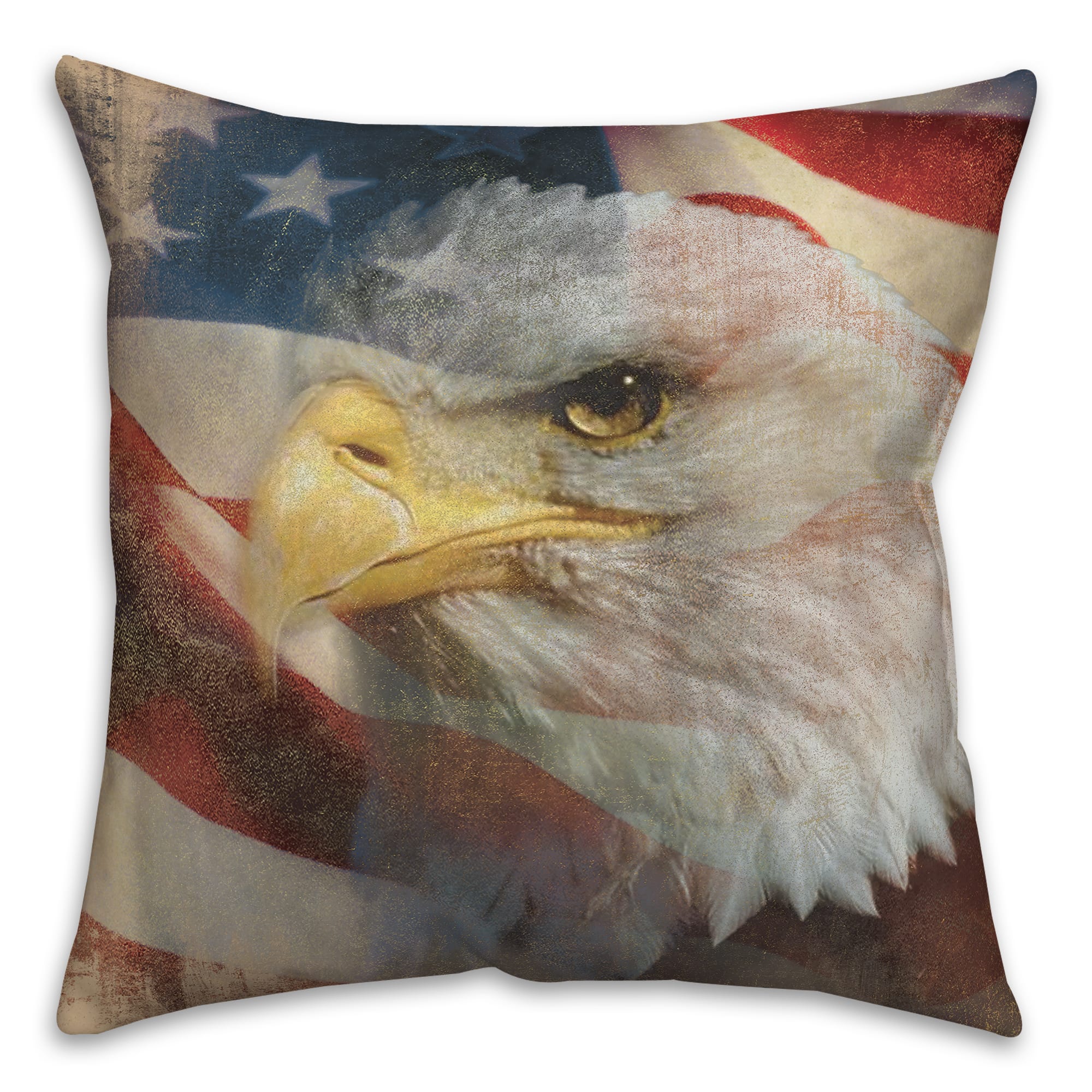 Patriotic Eagel Throw Pillow