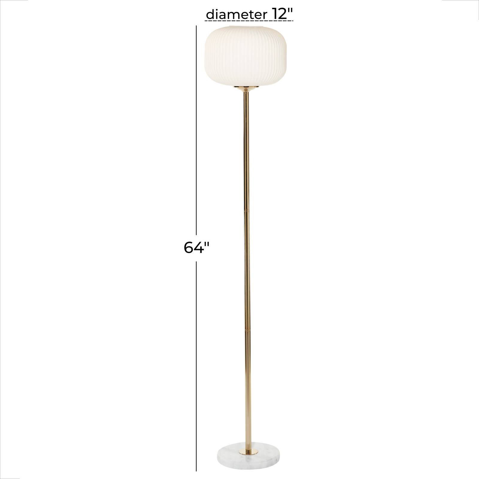 CosmoLiving by Cosmopolitan White Metal Modern Floor Lamp, 64" x 12" x 12"