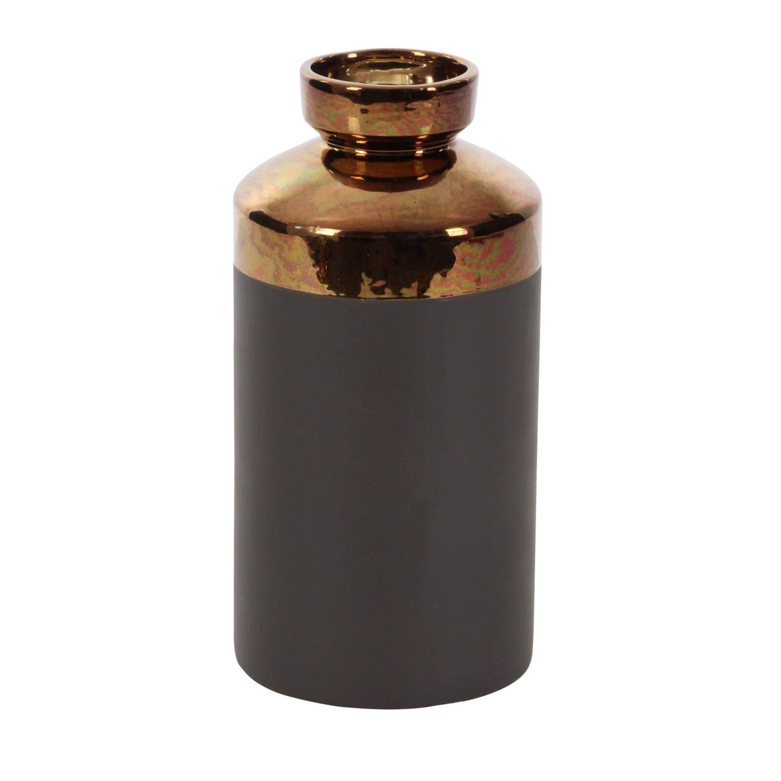 CosmoLiving by Cosmopolitan Set of 3 Grey Ceramic Contemporary Vase, 8", 10", 12"