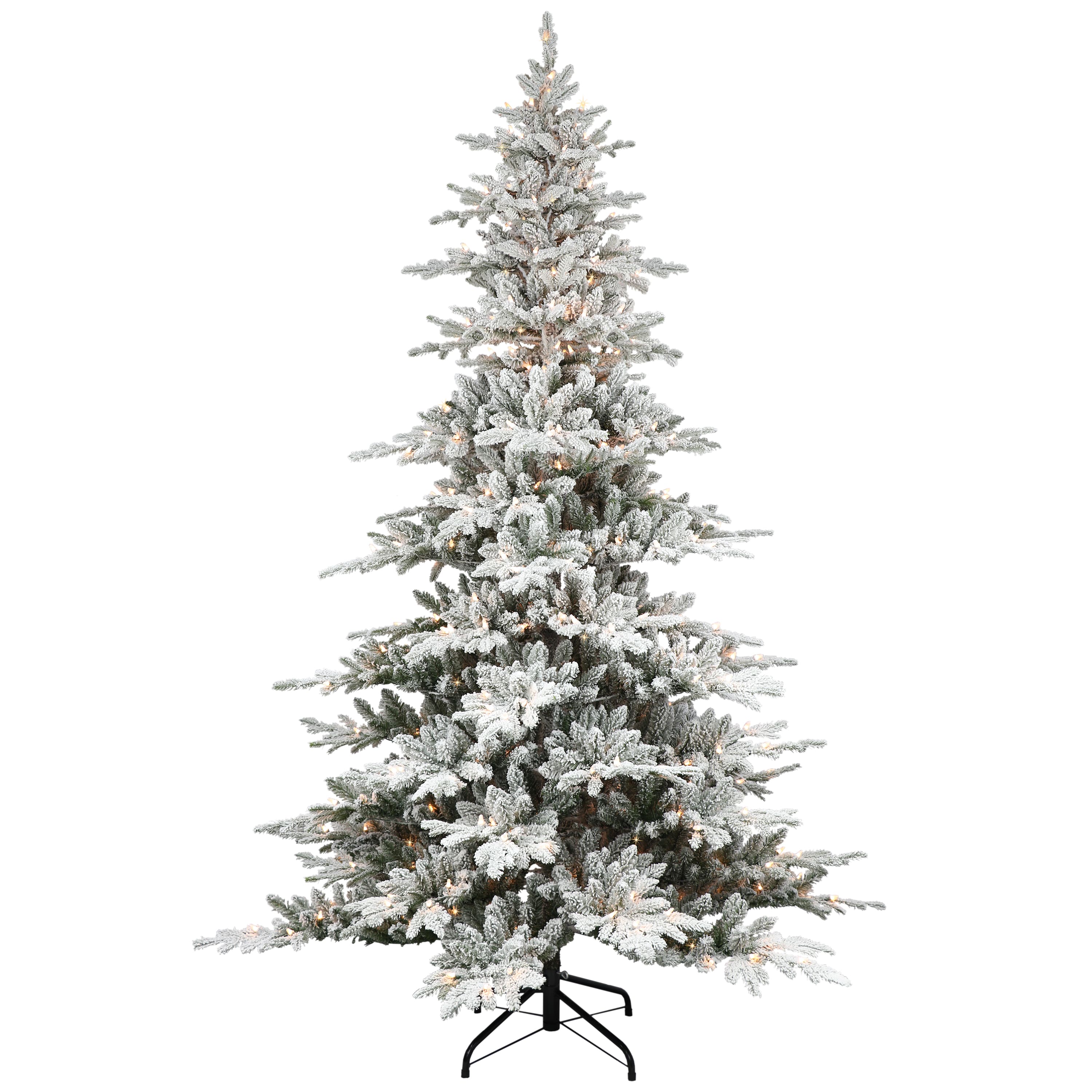 6.5ft. Pre-Lit Flocked Utah Fir Artificial Christmas Tree, Clear Lights