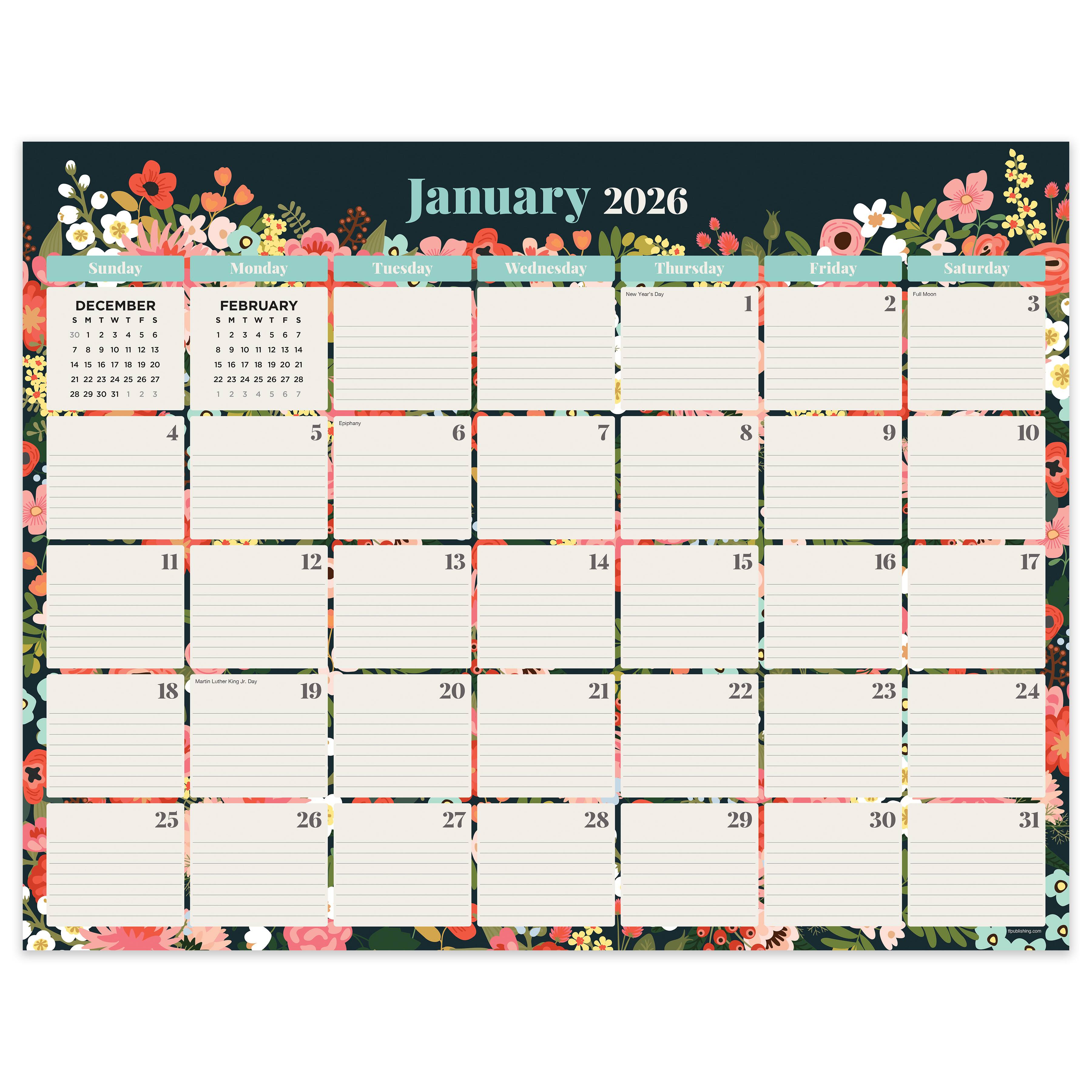 2026 Desk Calendar, Monthly Desk/Wall Blotter Calendar, Jan