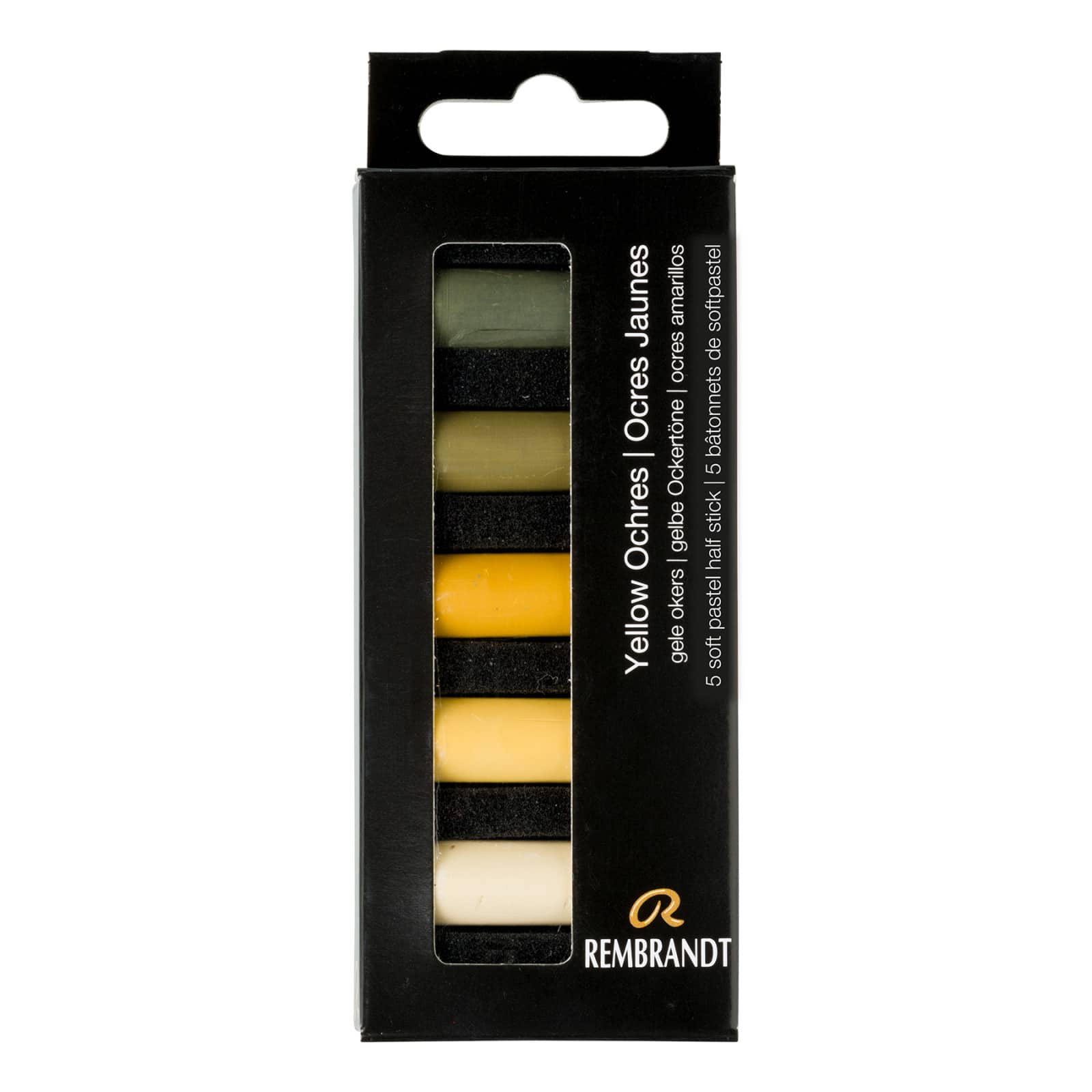 Rembrandt 5 Color Yellow Ochres Half Stick Soft Pastel Set