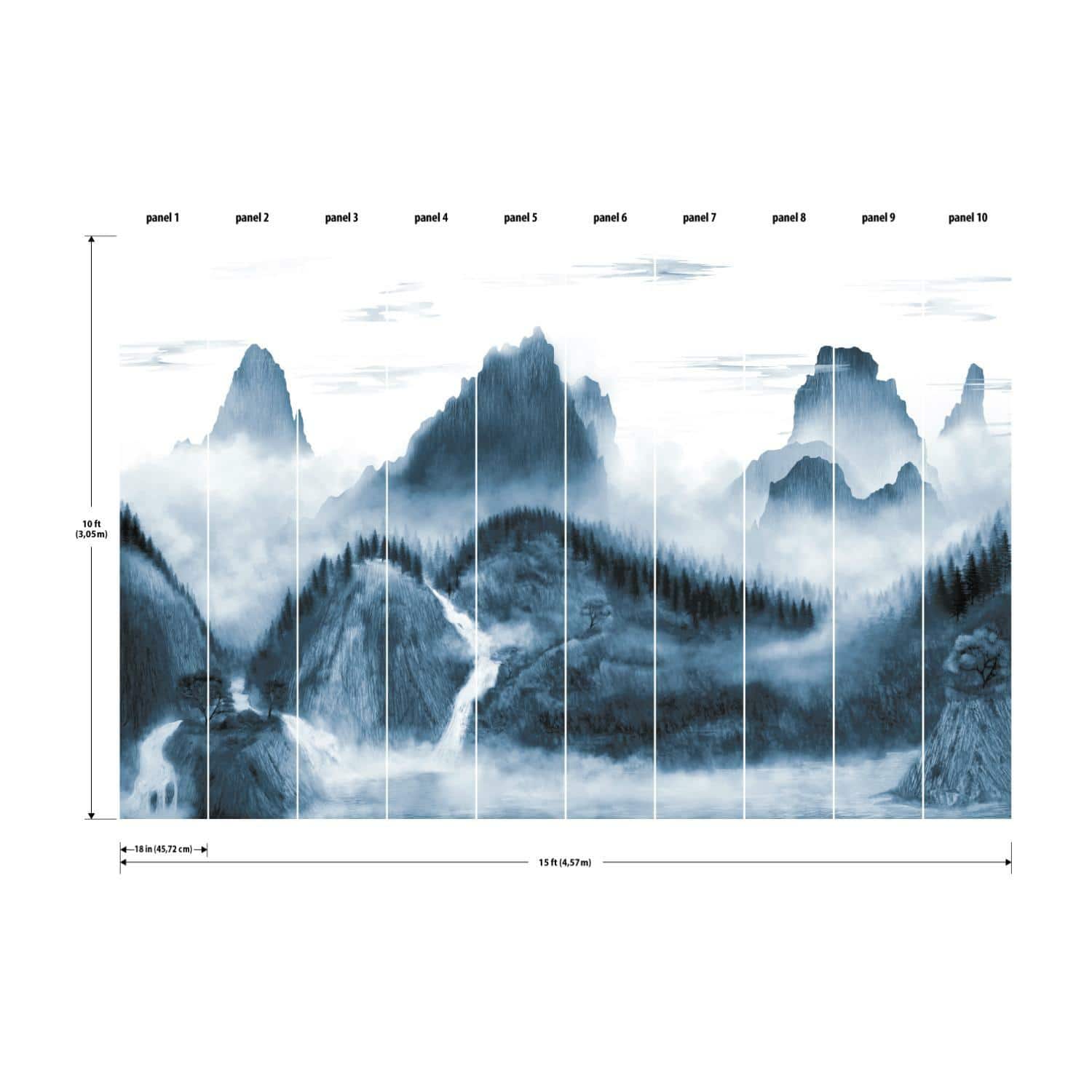 RoomMates Majestic Mountains Peel &#x26; Stick Wallpaper