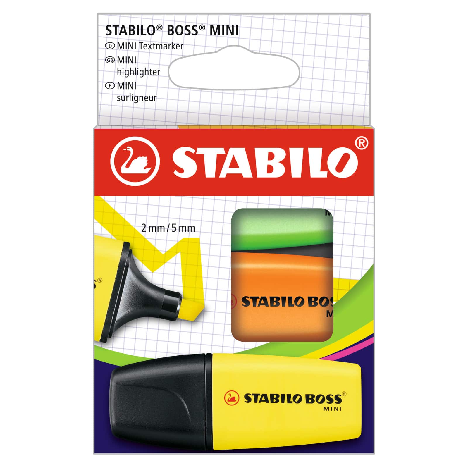 STABILO&#xAE; BOSS&#xAE; 3 Color Mini Highlighter Wallet Set II