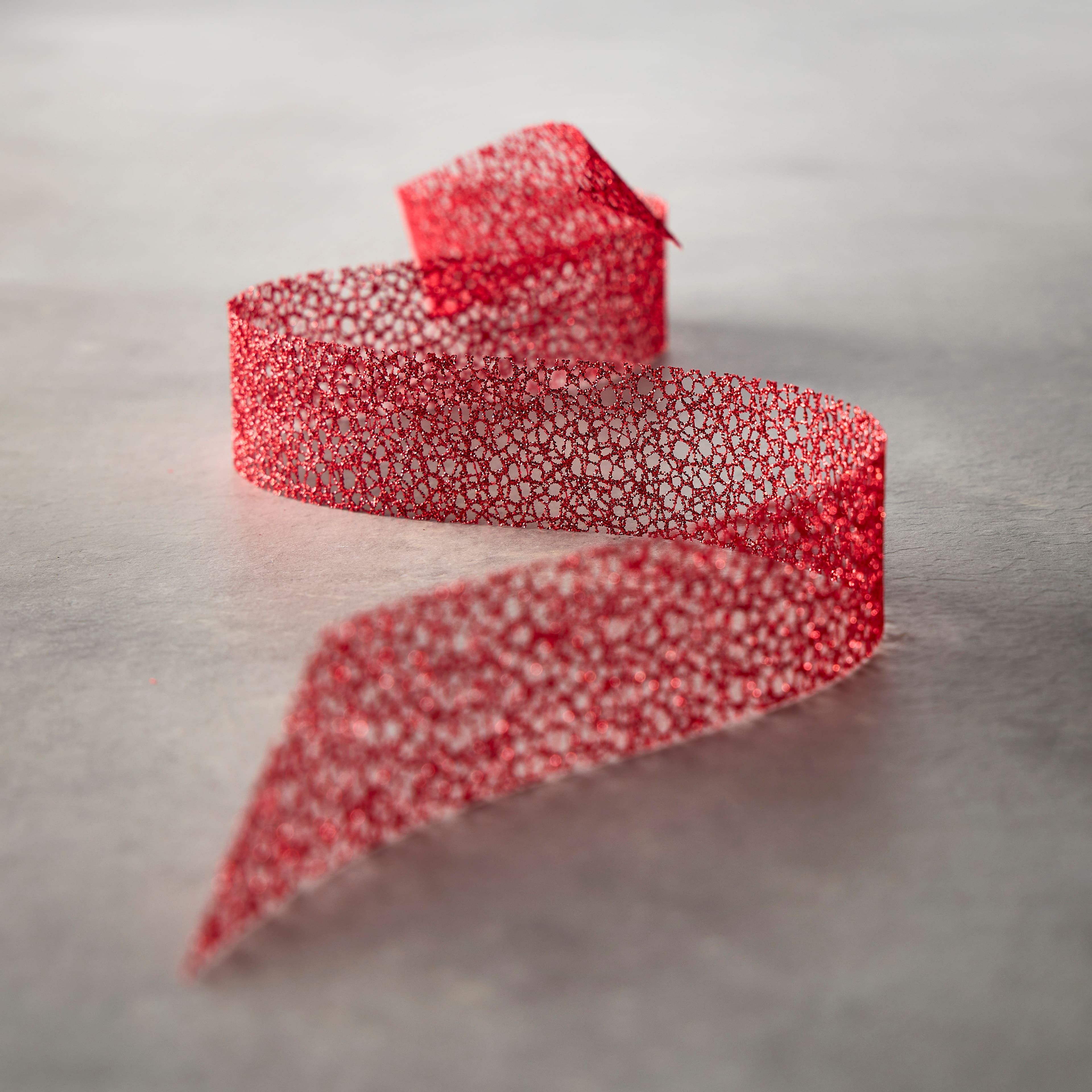 1.5&#x22; x 3yd. Web Glitter Ribbon by Celebrate It&#x2122; Classic