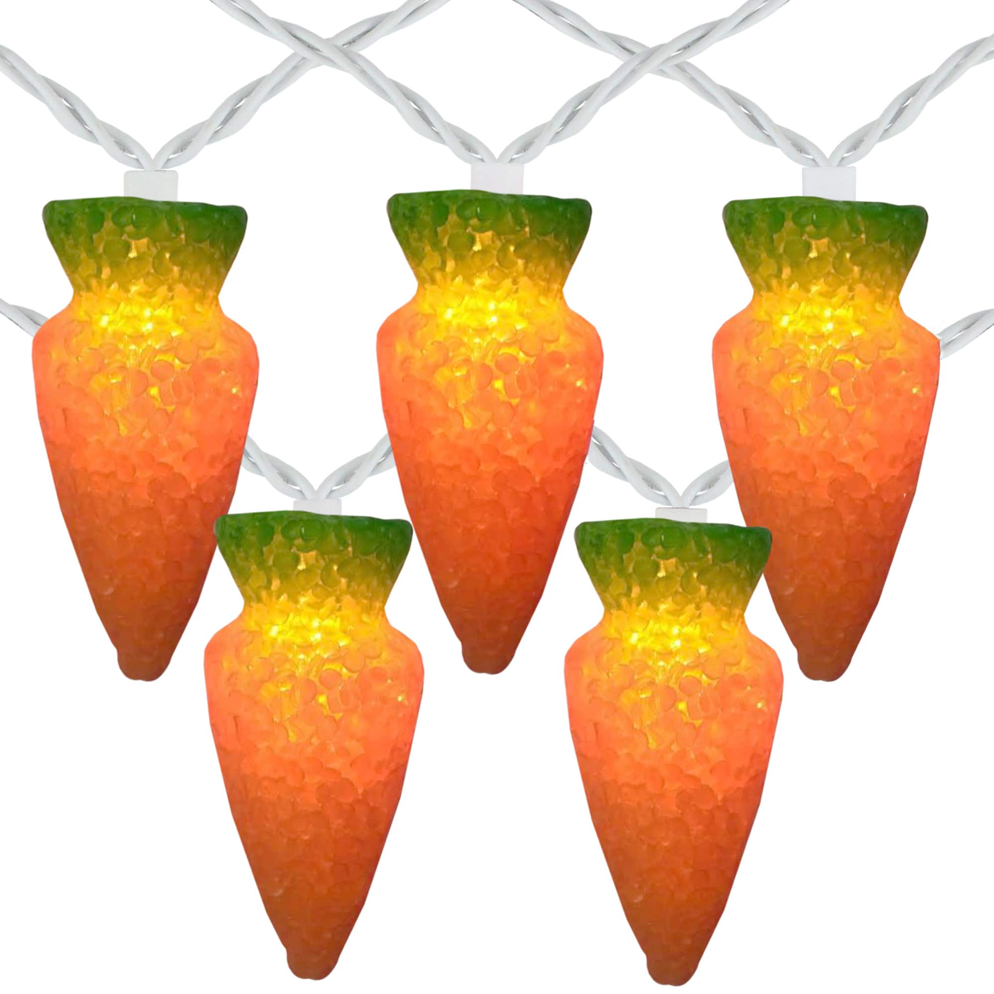 10ct. Orange Carrot Easter String Lights