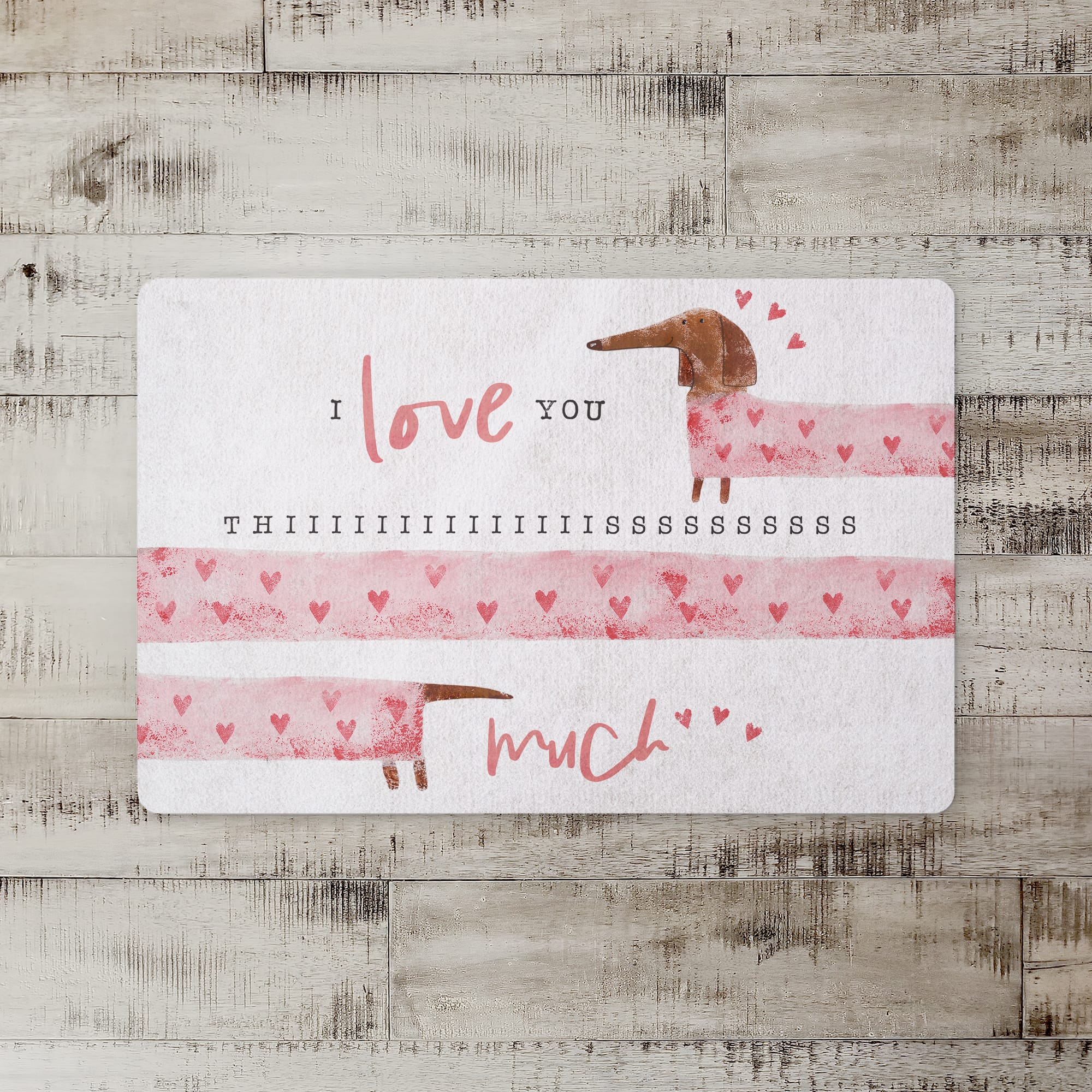 Love You This Much Dog Heart 27" x 18" Floor Mat