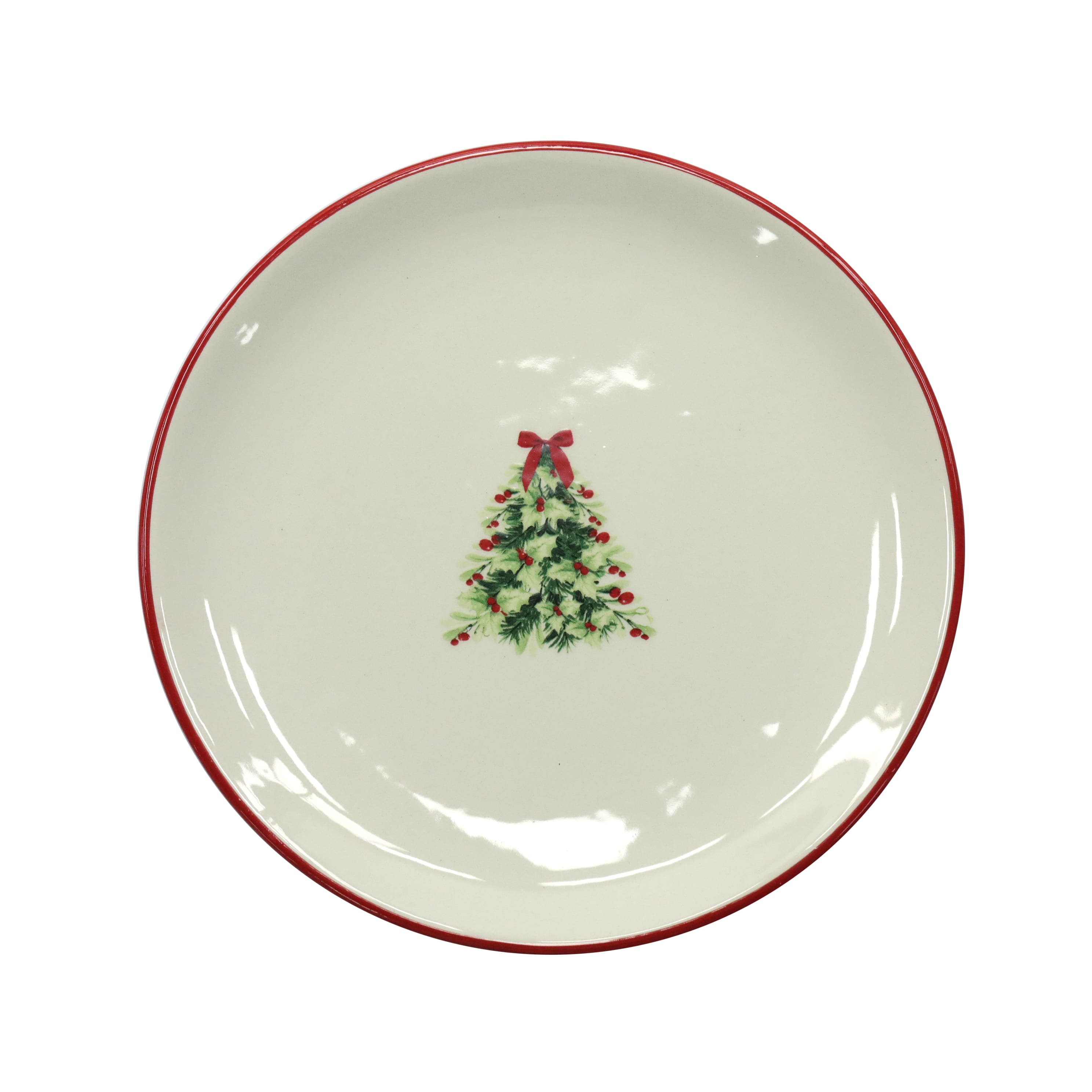 Assorted 8&#x22; Christmas Greenery Ceramic Plate by Ashland&#xAE;, 1pc.