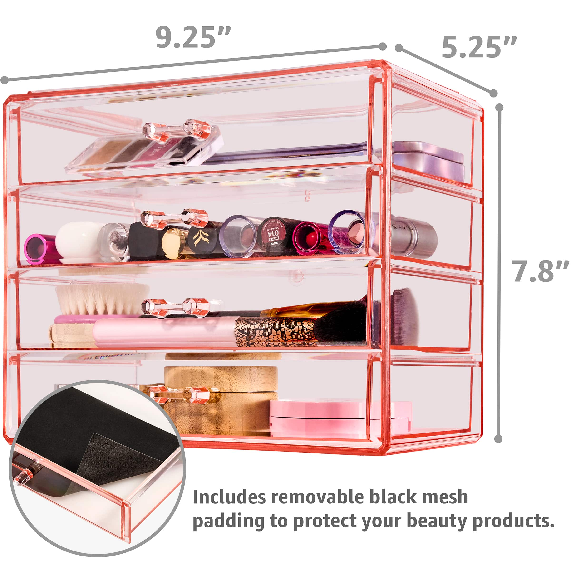 Sorbus 4-Drawer Makeup &#x26; Jewelry Storage Case