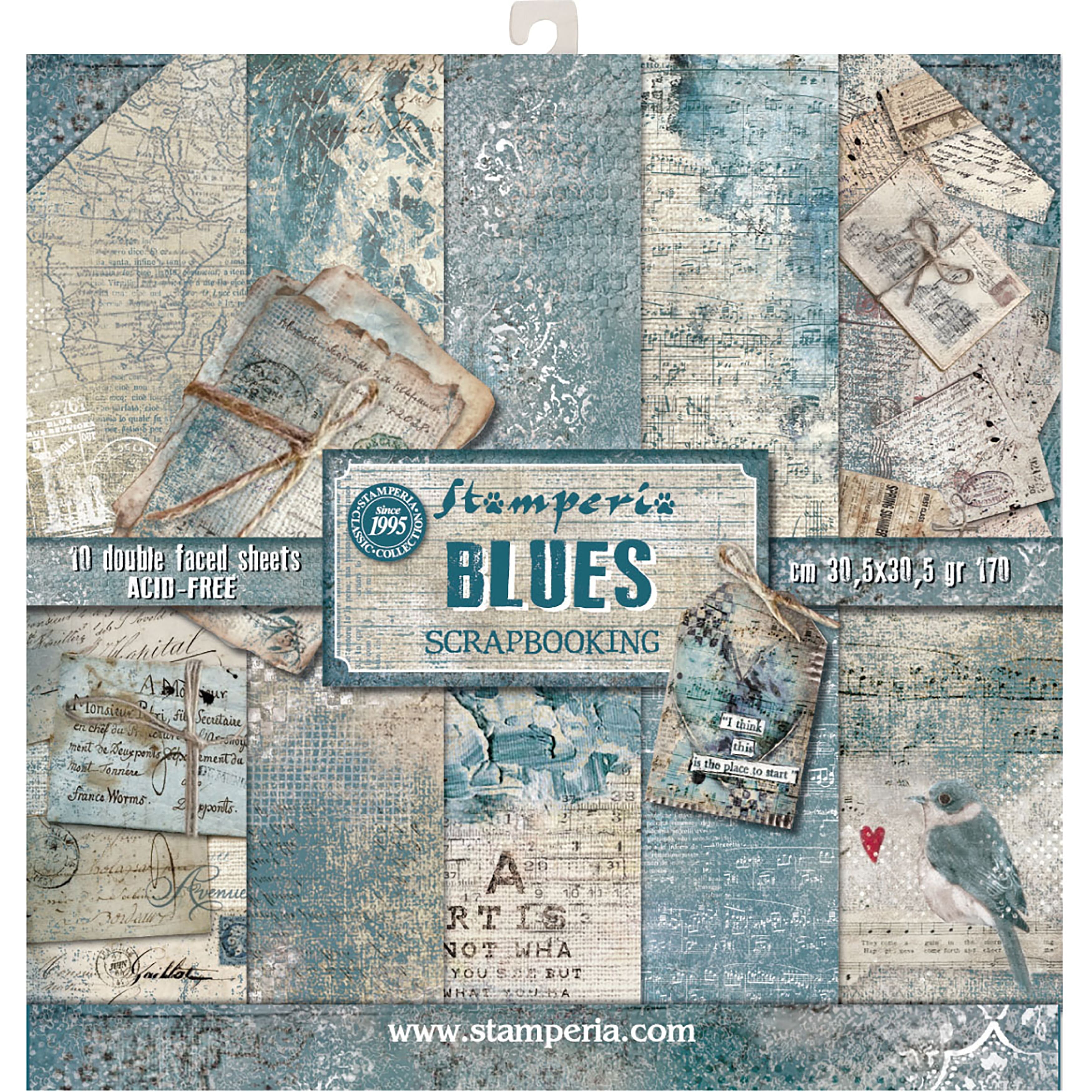Stamperia Blues Double-Sided Paper Pad 12 x 12