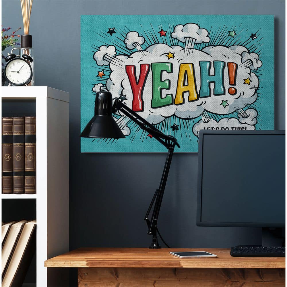 Stupell Industries Yeah! Vintage Comic Book Canvas Wall Art