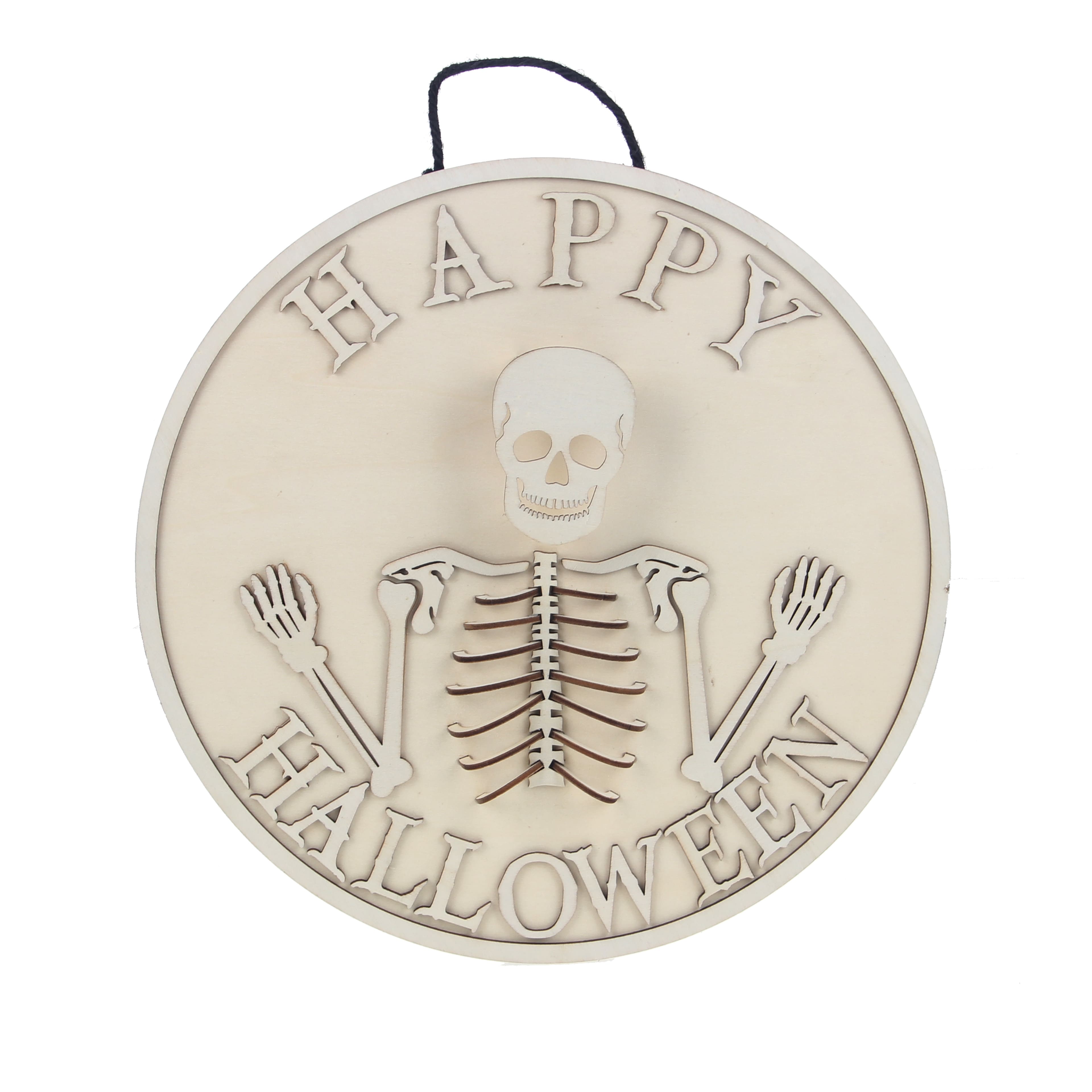 11.5&#x22; DIY Happy Halloween LED Hanging Wood D&#xE9;cor by Make Market&#xAE;