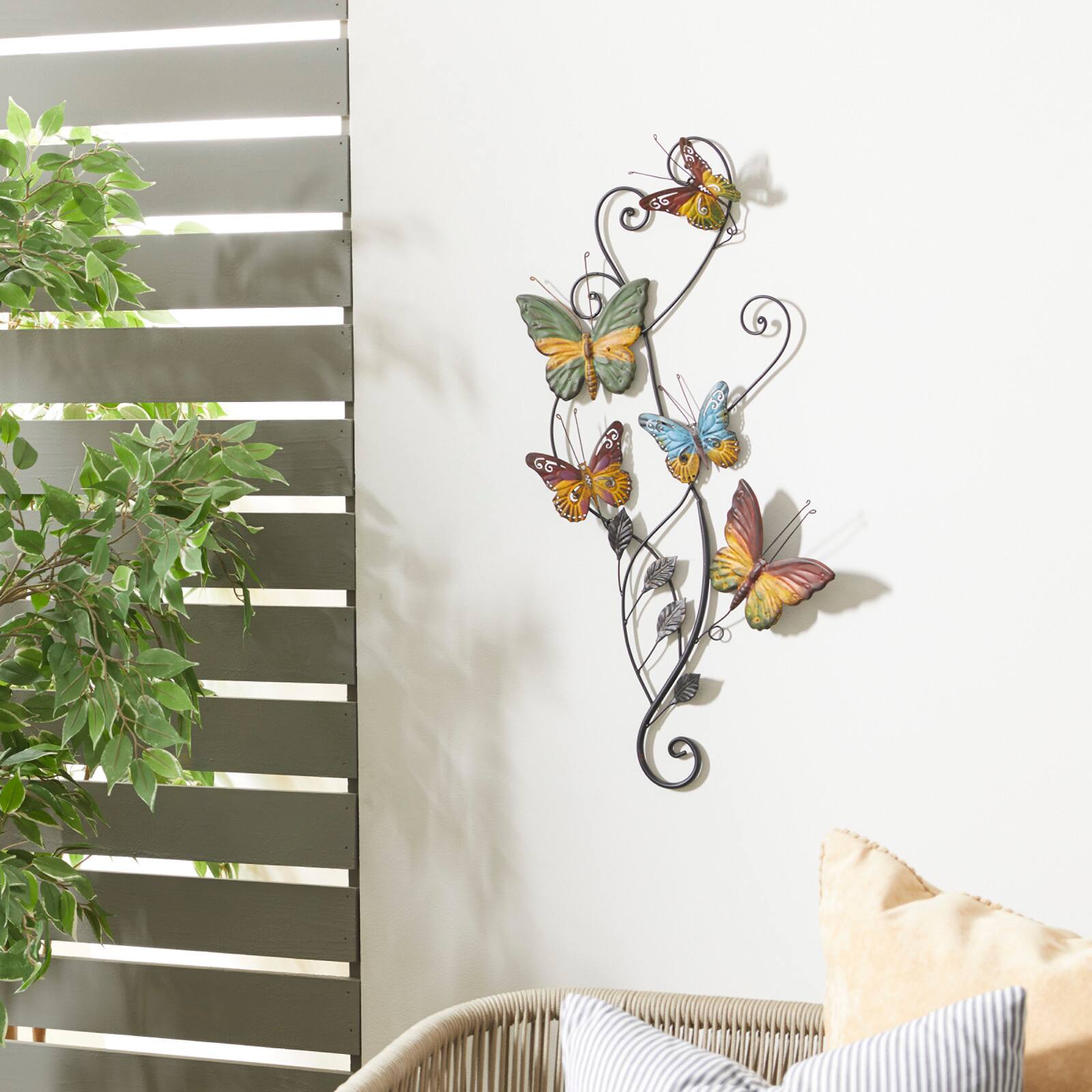 Multicolored Metal Butterfly Wall Decoration