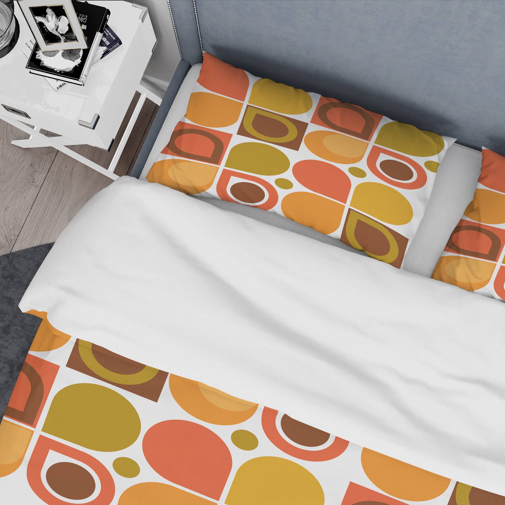 Designart &#x27;Abstract Retro Geometric Pattern VI&#x27; Mid-Century Duvet Cover Set