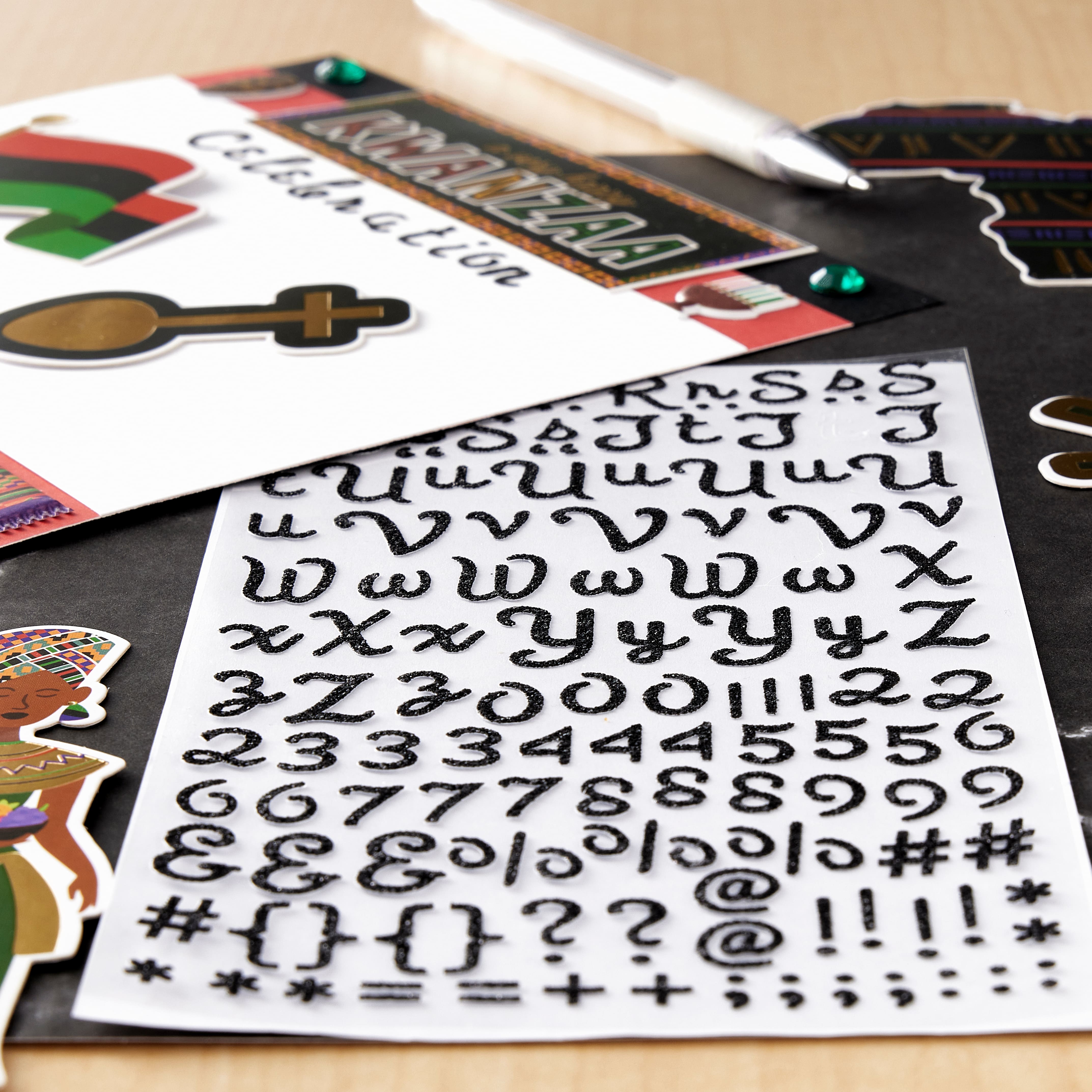 12 Packs: 104 ct. (1,248 total) White Glitter Script Alphabet Stickers by  Recollections™