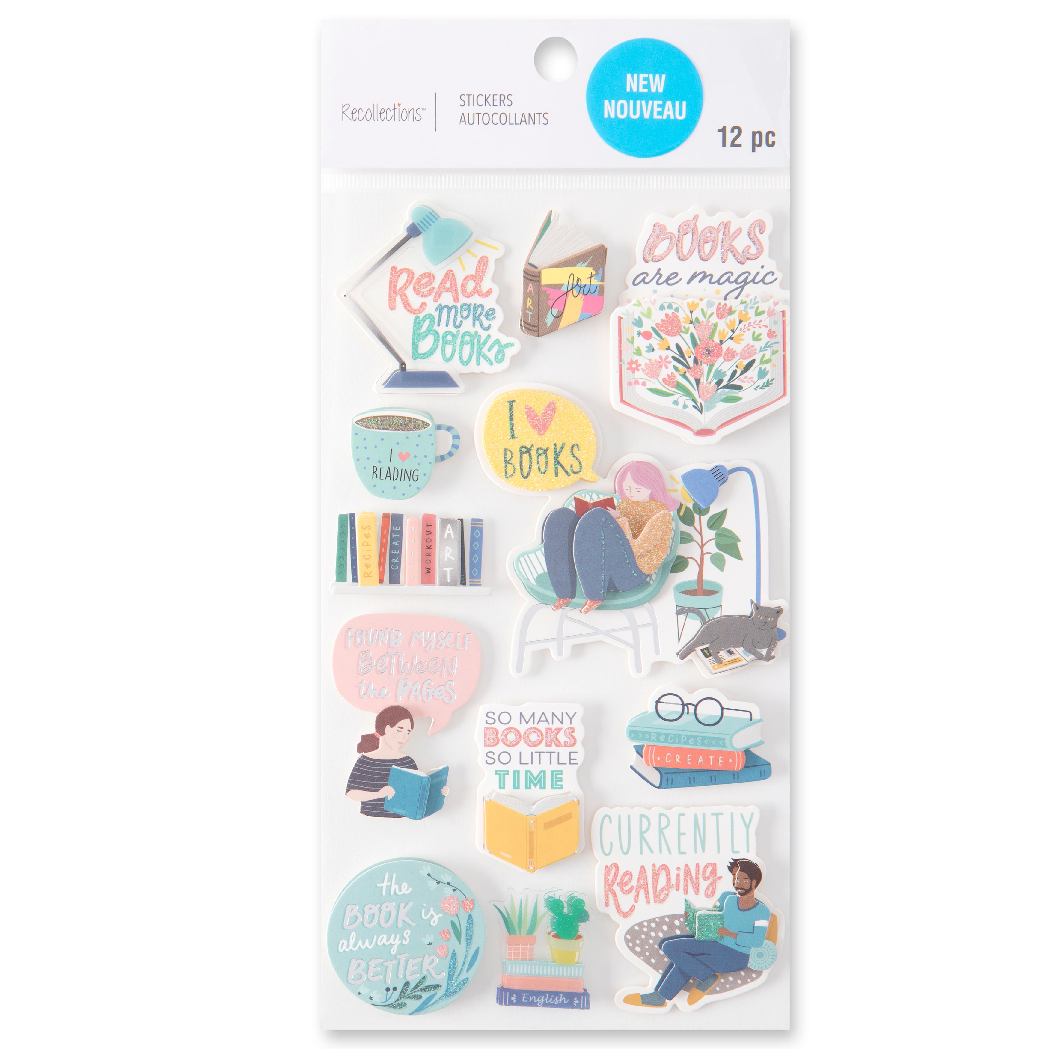 12 Pack: Reading Dimensional Stickers by Recollections™