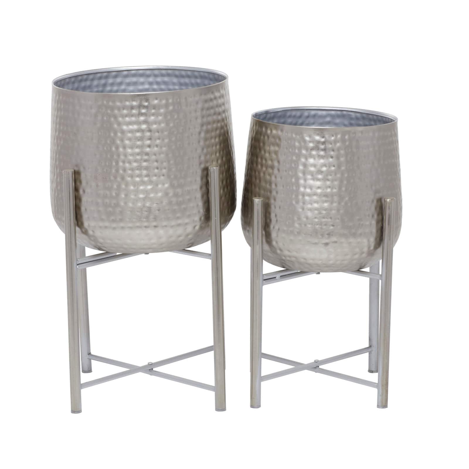 Silver Transitional Planter, Set of 2" 19", 16"
