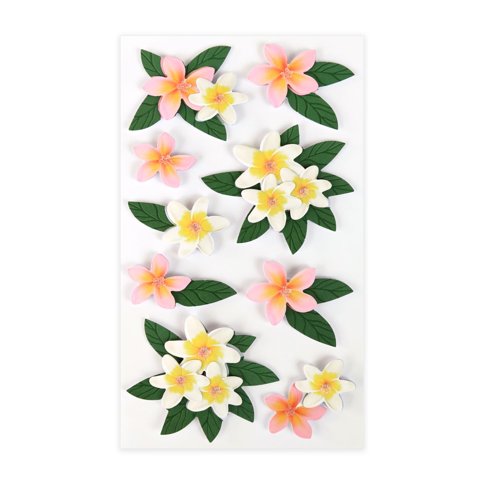 12 Packs: 9 ct. (108 total) Plumeria Flower Stickers by Recollections™