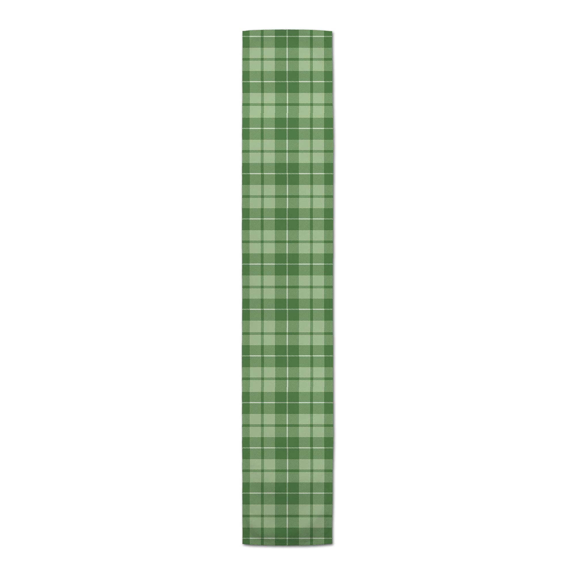 Green Plaid Outdoor Table Runner