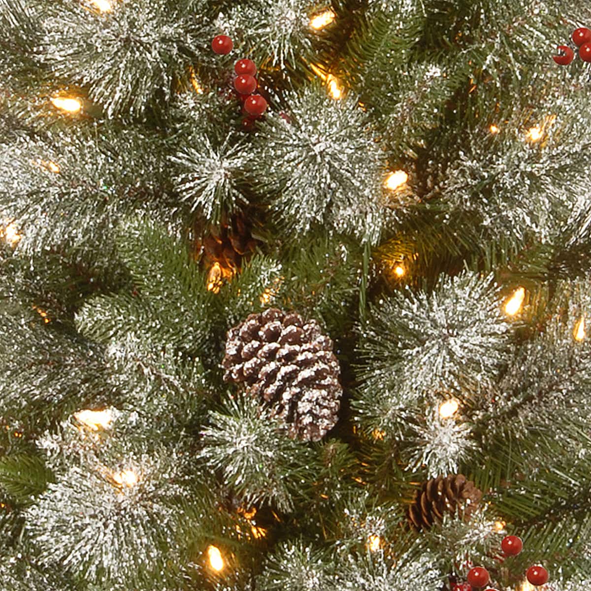 4ft. Pre-Lit Feel Real&#xAE; Snowy Bristle Berry Artificial Christmas Entrance Tree, Clear Lights