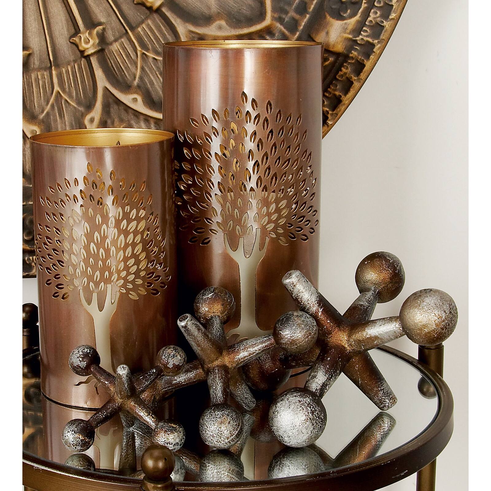 CosmoLiving by Cosmopolitan Silver Jacks Sculpture Set