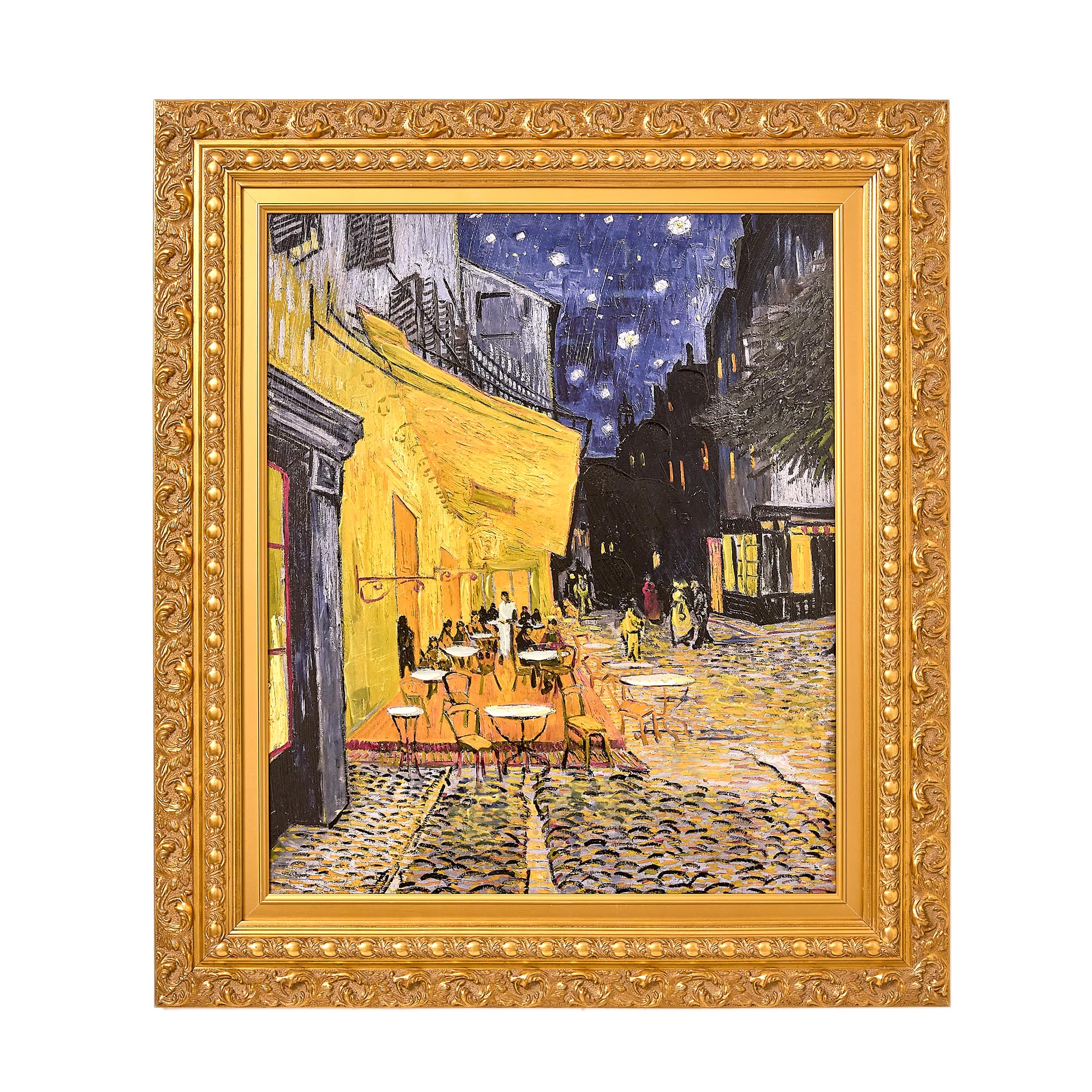 American Art Decor Ornate Framed Cafe Terrace at Night Canvas Print by Vincent van Gogh - 28" x 31.75"