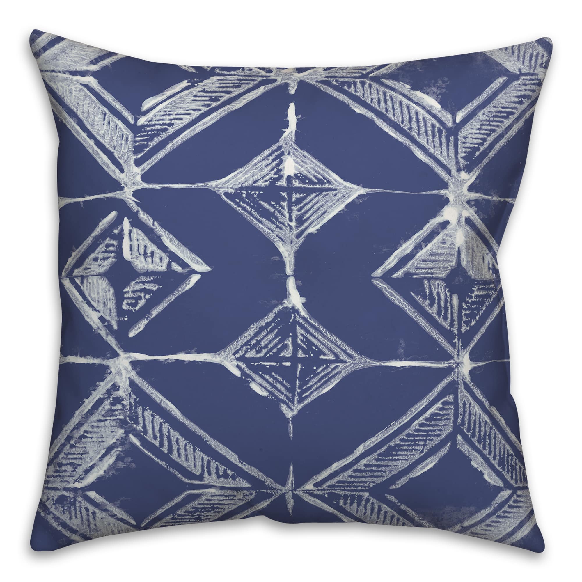 Indigo Diamonds Throw Pillow