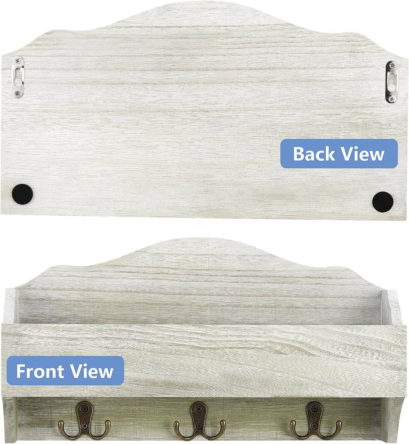 NEX™ Olive Green Wall-Mounted Wooden Key Rack with 3 Double Key Hooks