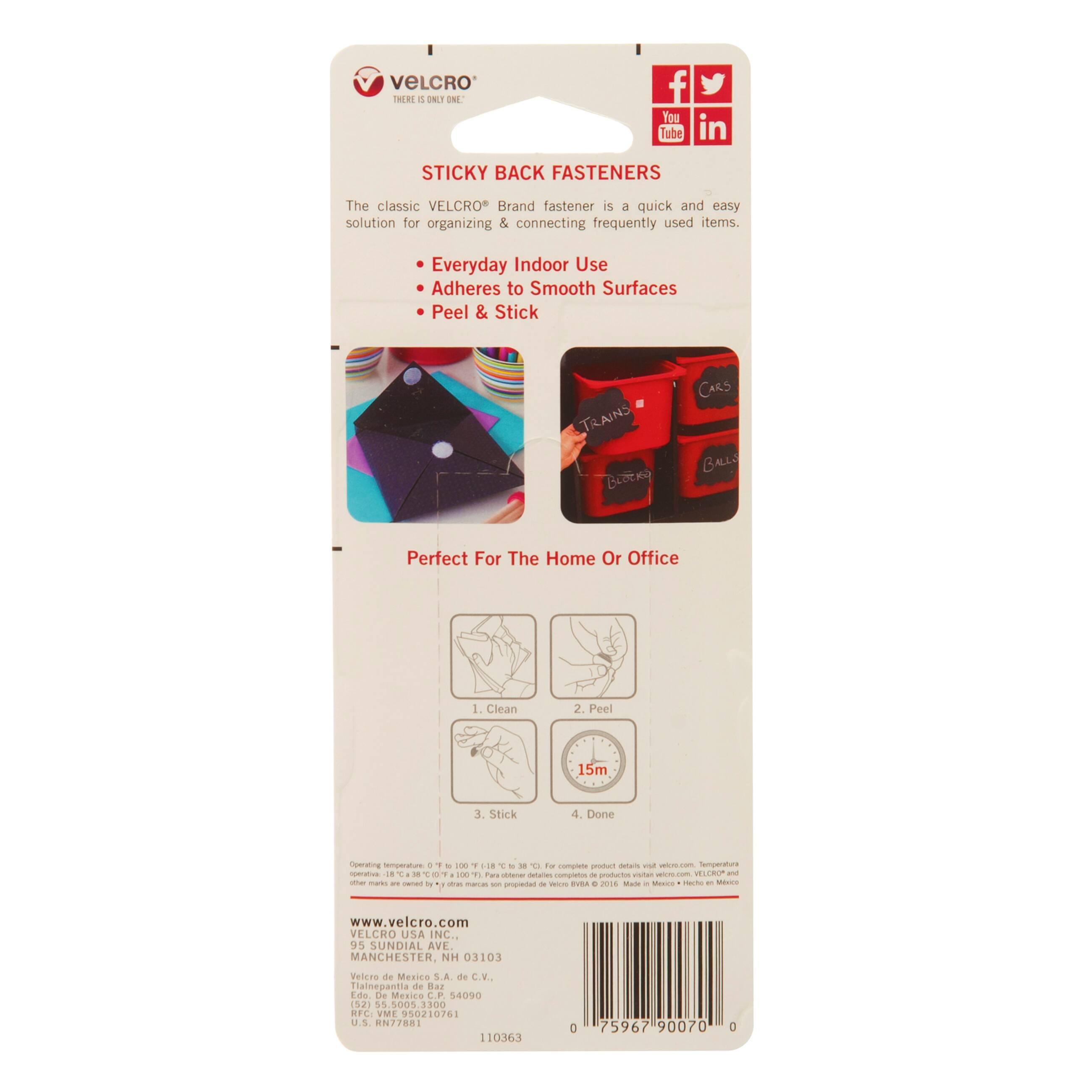 12 Packs: 15 ct. (180 total) VELCRO® Brand Sticky Back White Coins