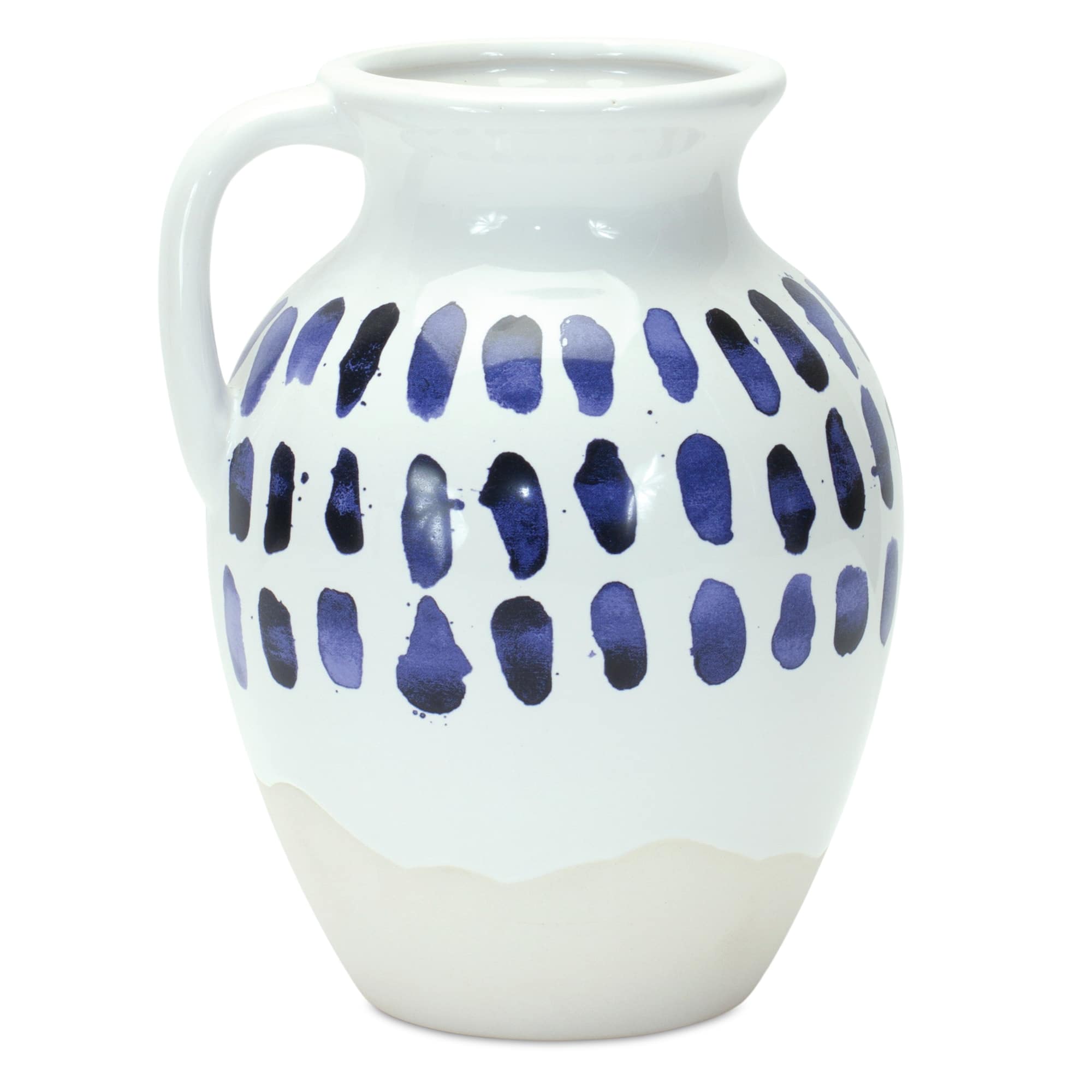 8&#x22; Two-Tone Tie Dye Design Ceramic Pitcher Vases, 2ct.