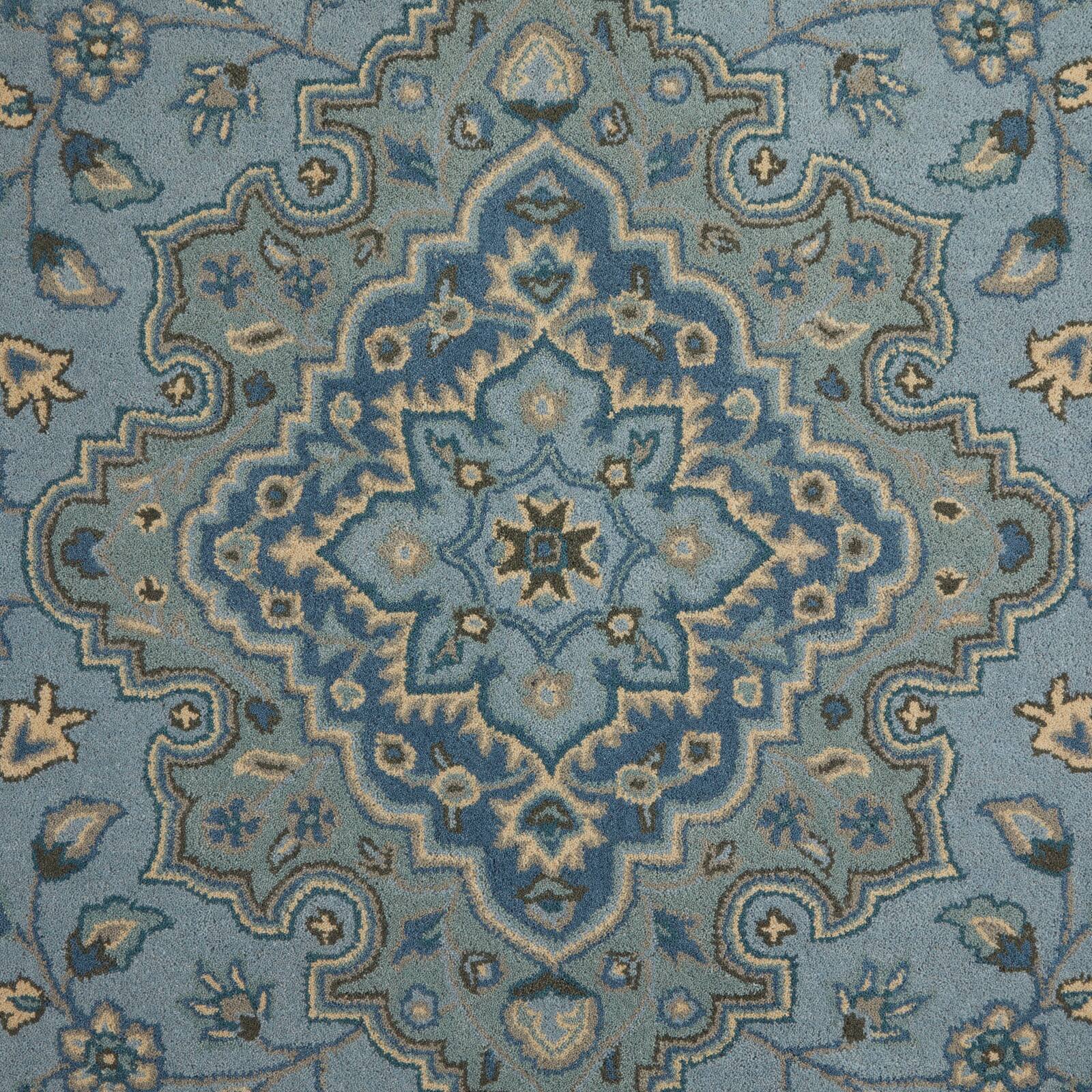 Blue Wool Traditional Hand Tufted Rug
