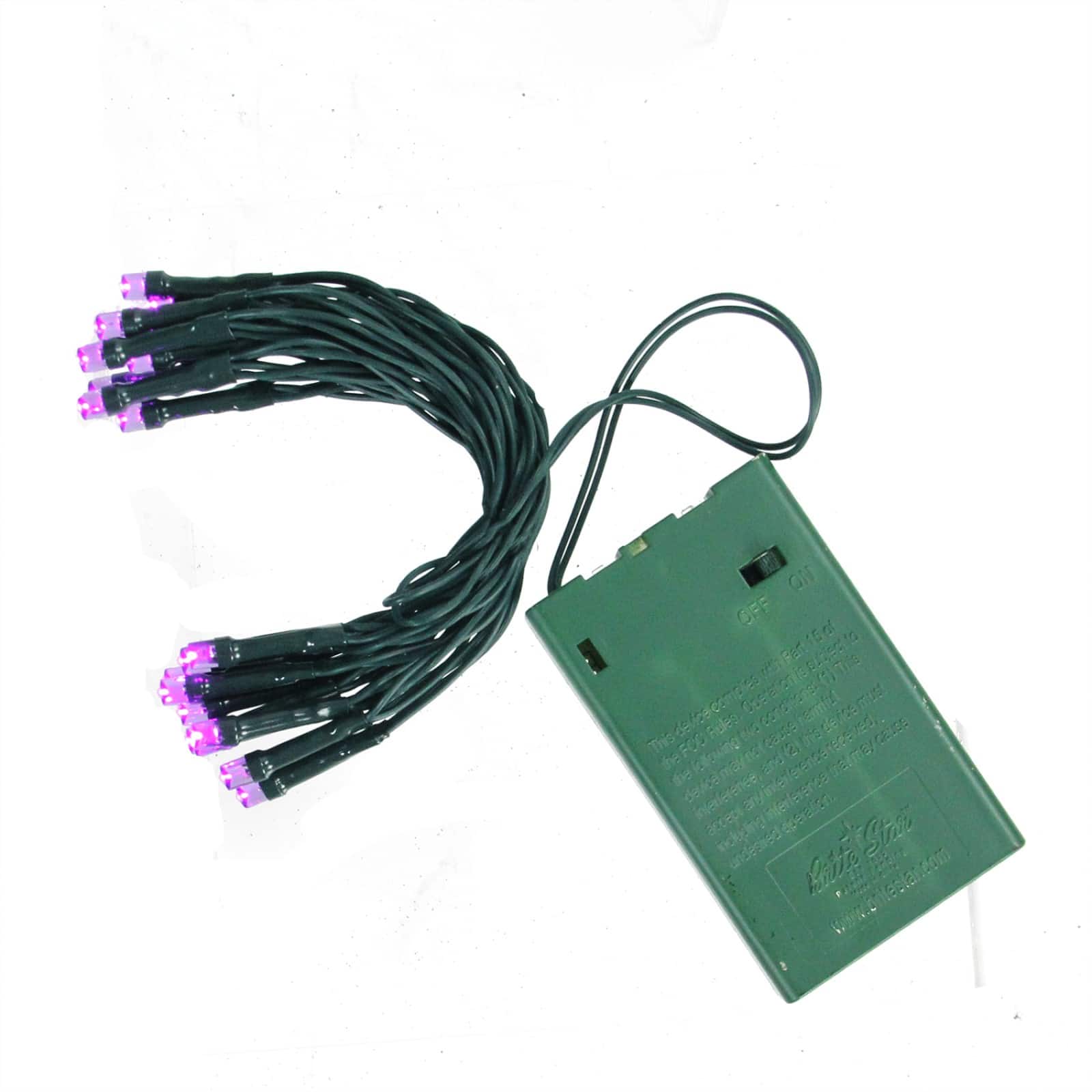 20ct. Purple LED Wide Angle Mini Christmas String Lights with Green Wire