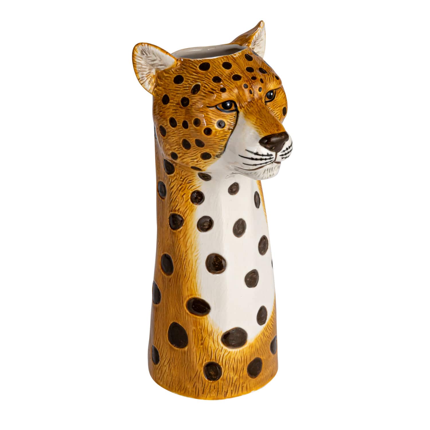 Hello Honey® 11" Multicolor Hand-Painted Decorative Stoneware Cheetah Vase