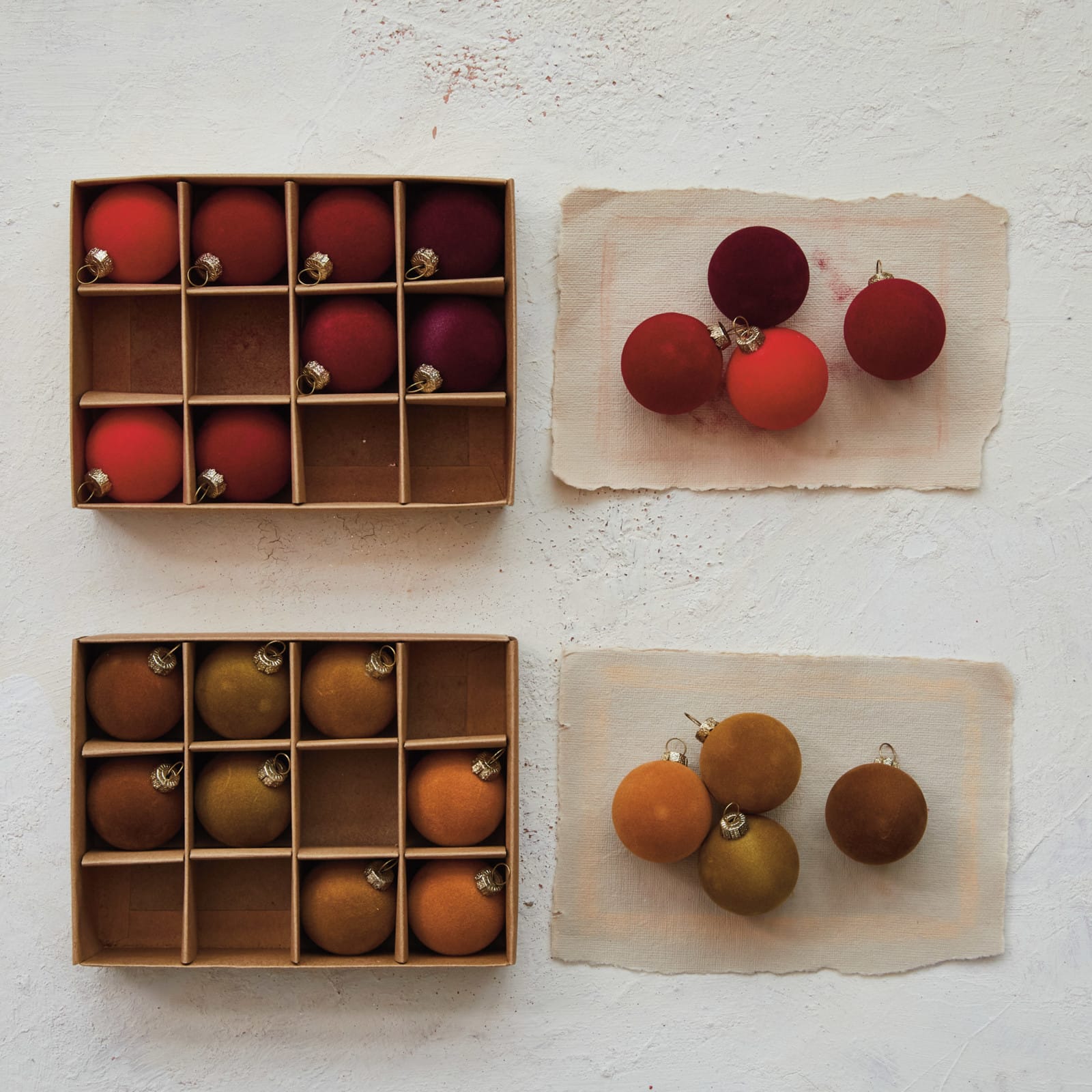 Hello Honey® 2" Brown Round Flocked Plastic Ball Ornament Set