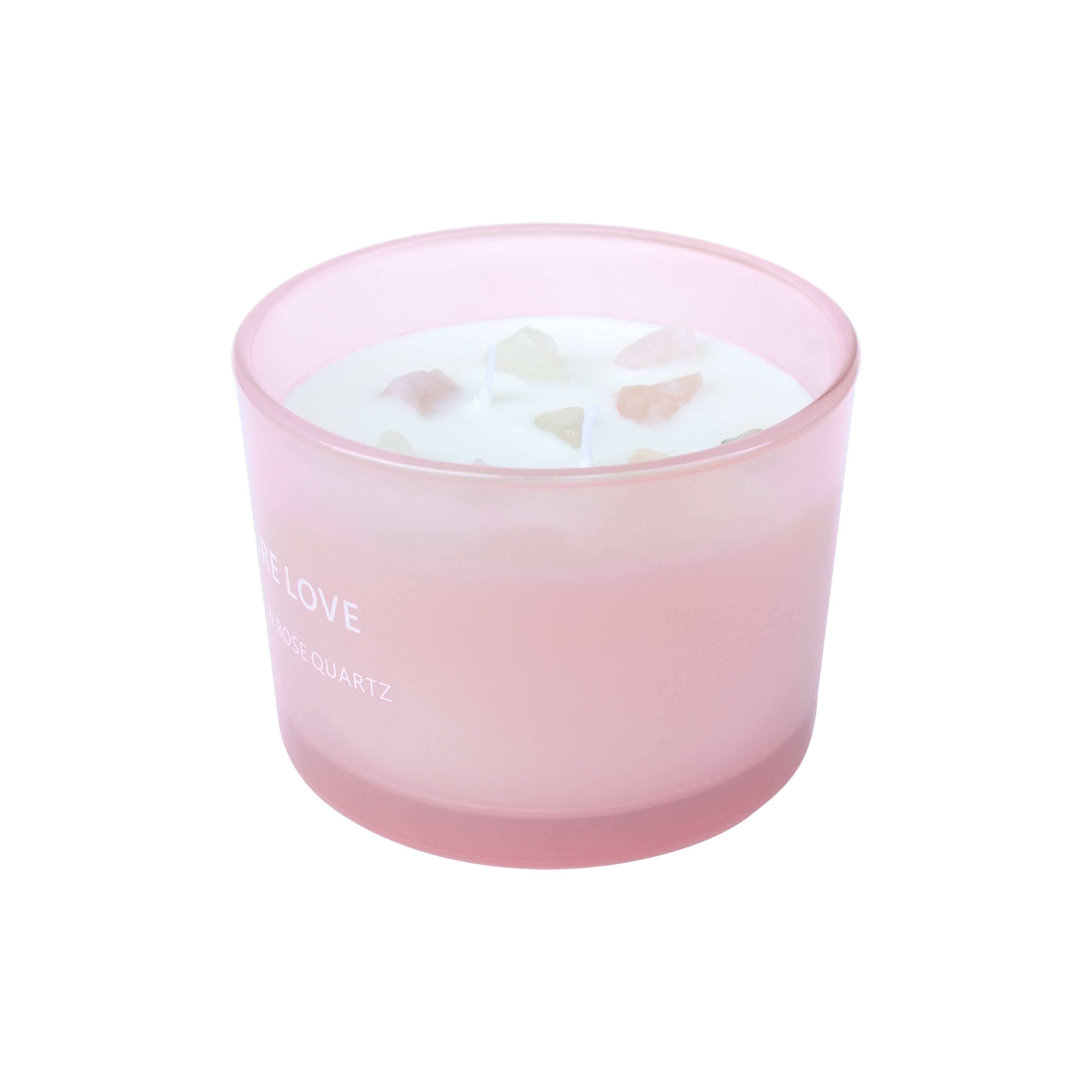12oz. Clear Quartz &#x26; Rose Quartz Pure Love Scented Jar Candle by Ashland&#xAE;