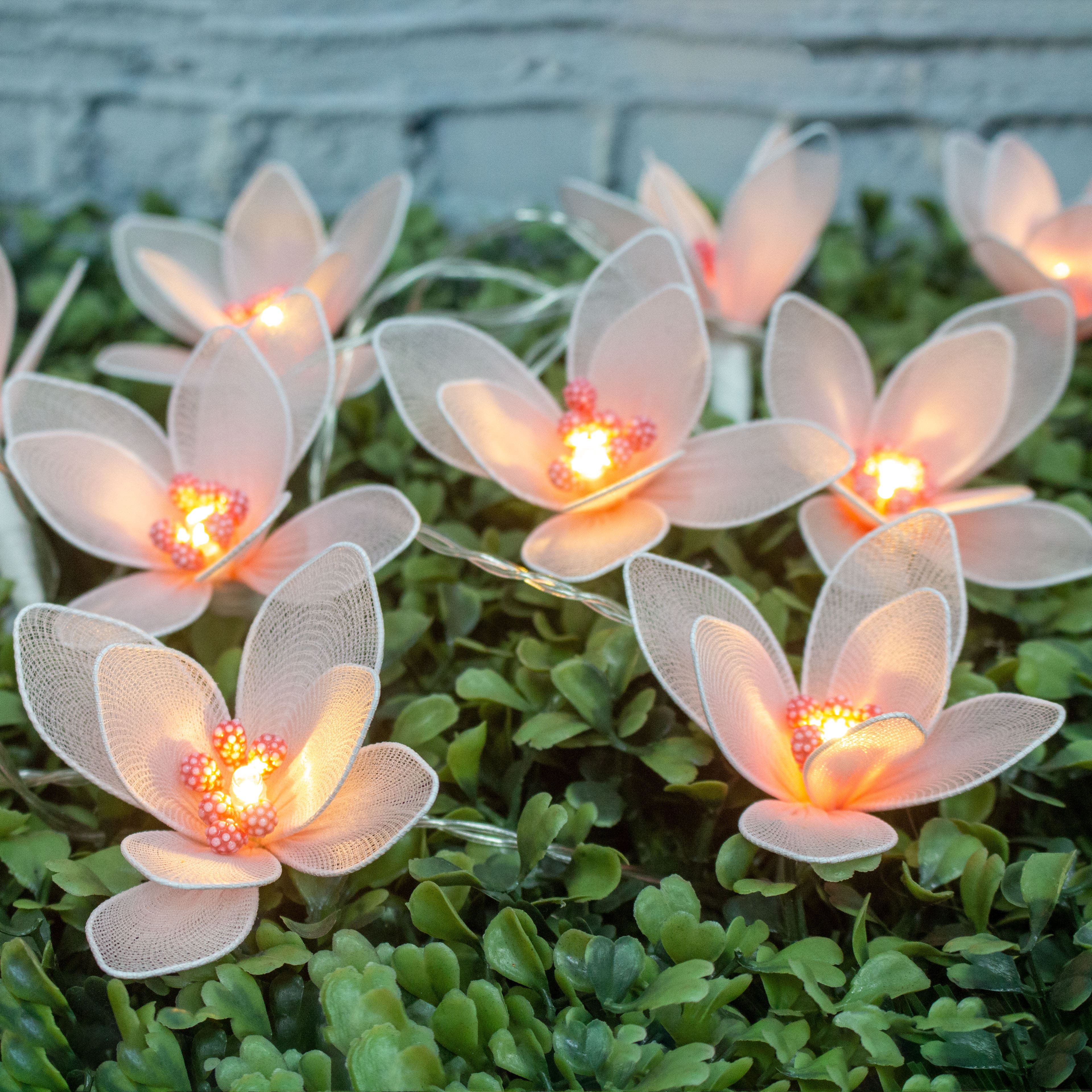 10ct. Pink Flower Icon Warm White LED String Lights by Ashland&#xAE;