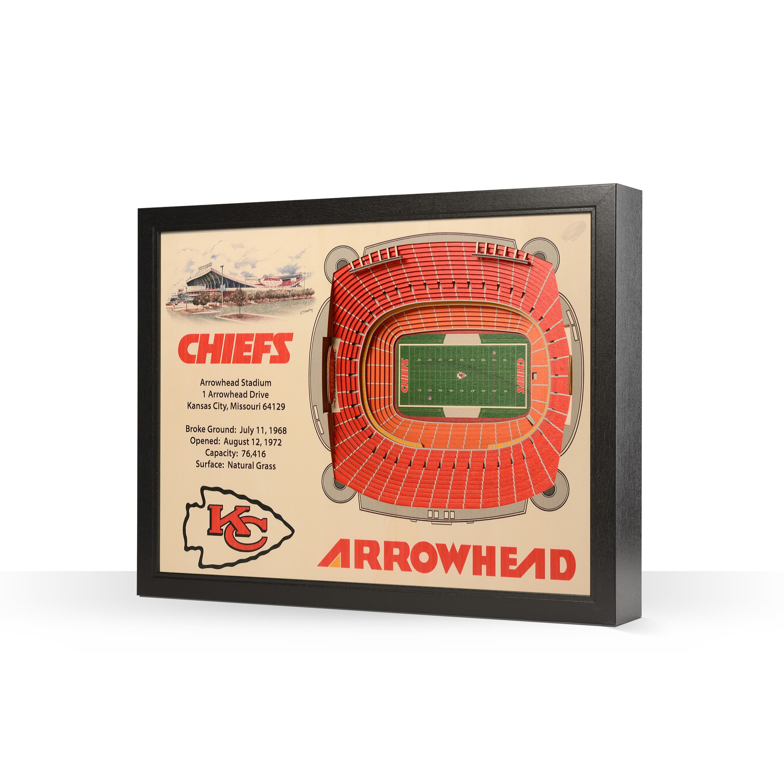 Arizona Cardinals 25 Layer Stadium View 3D Wall Art