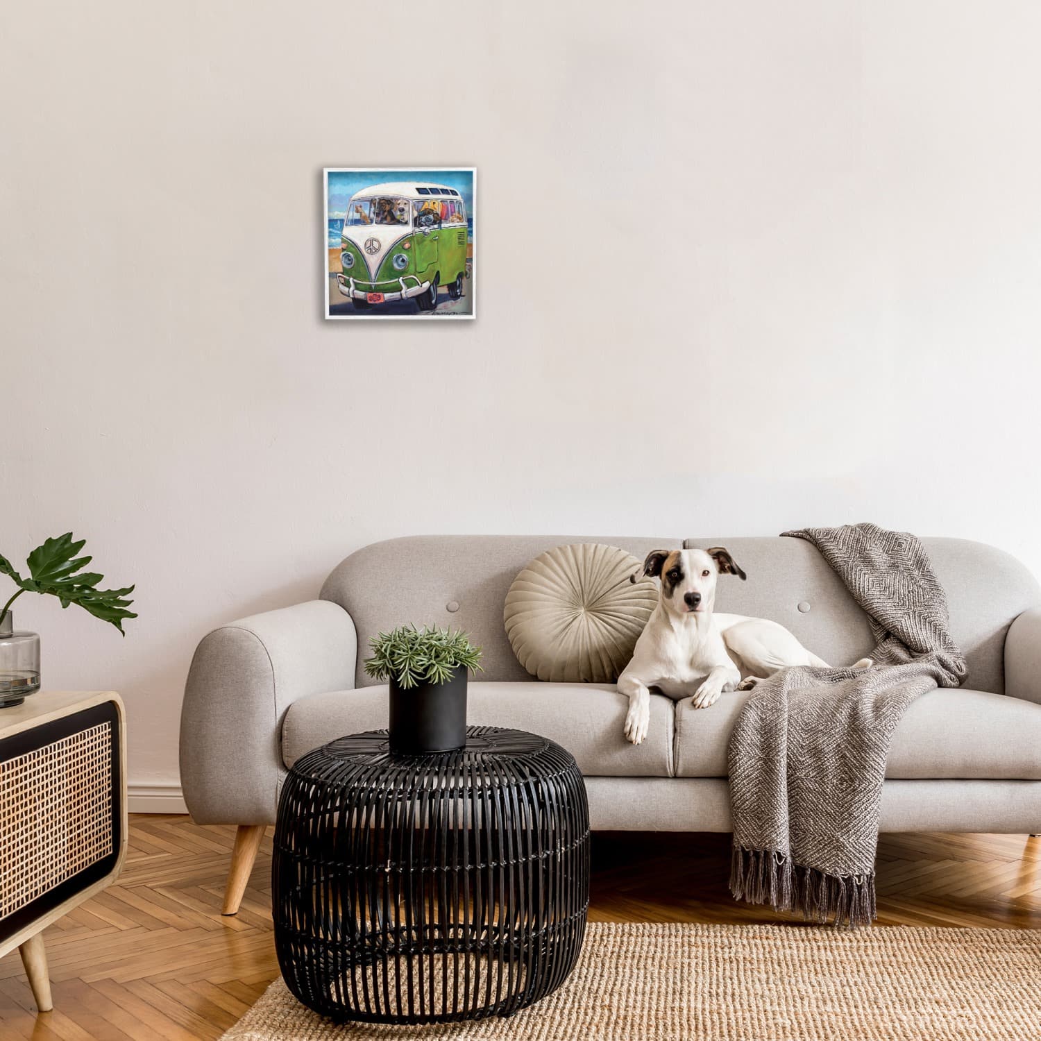 Stupell Industries Dogs Driving Retro Van Framed Giclee Art