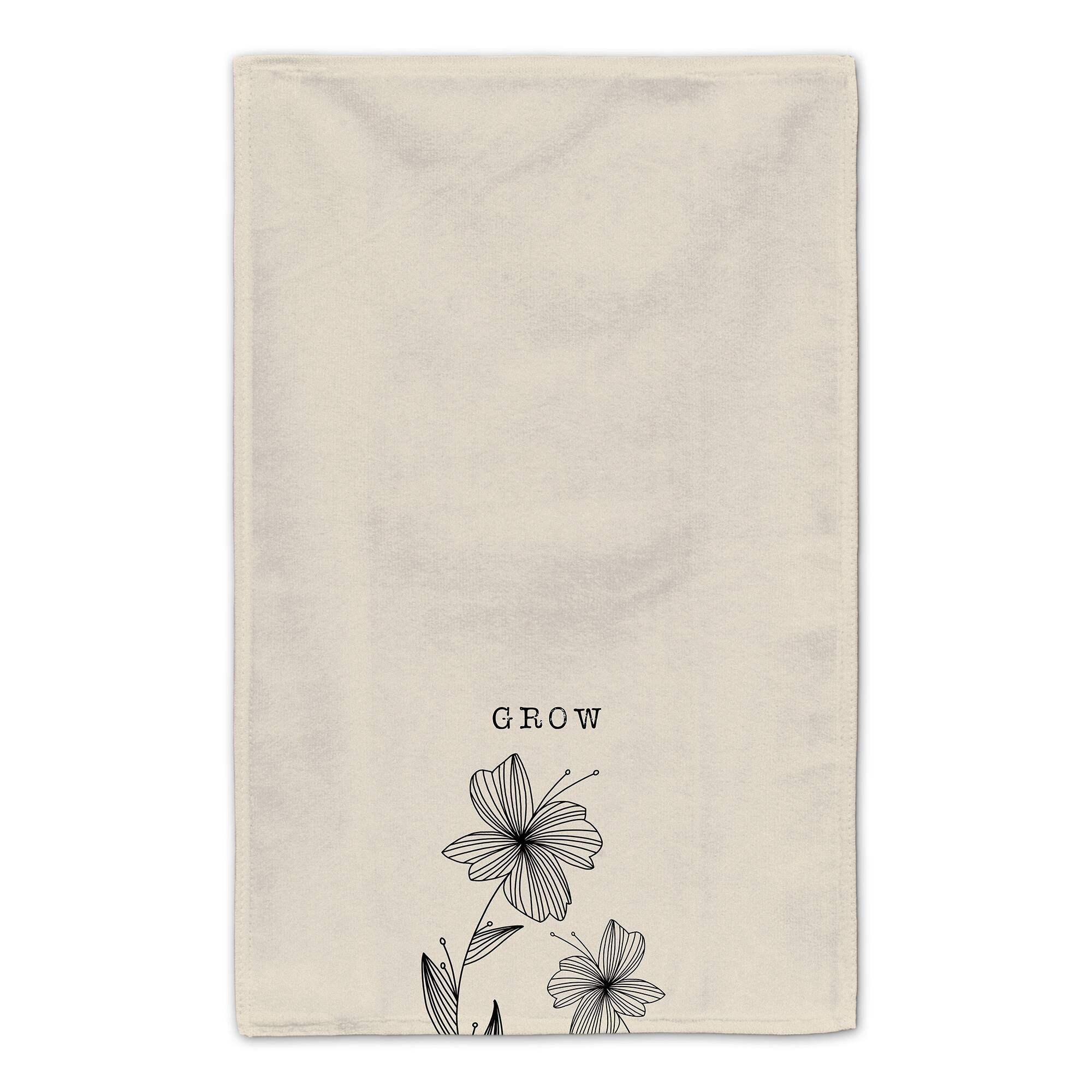 Grow Cream Florals 16" x 25" Tea Towel Set of 2