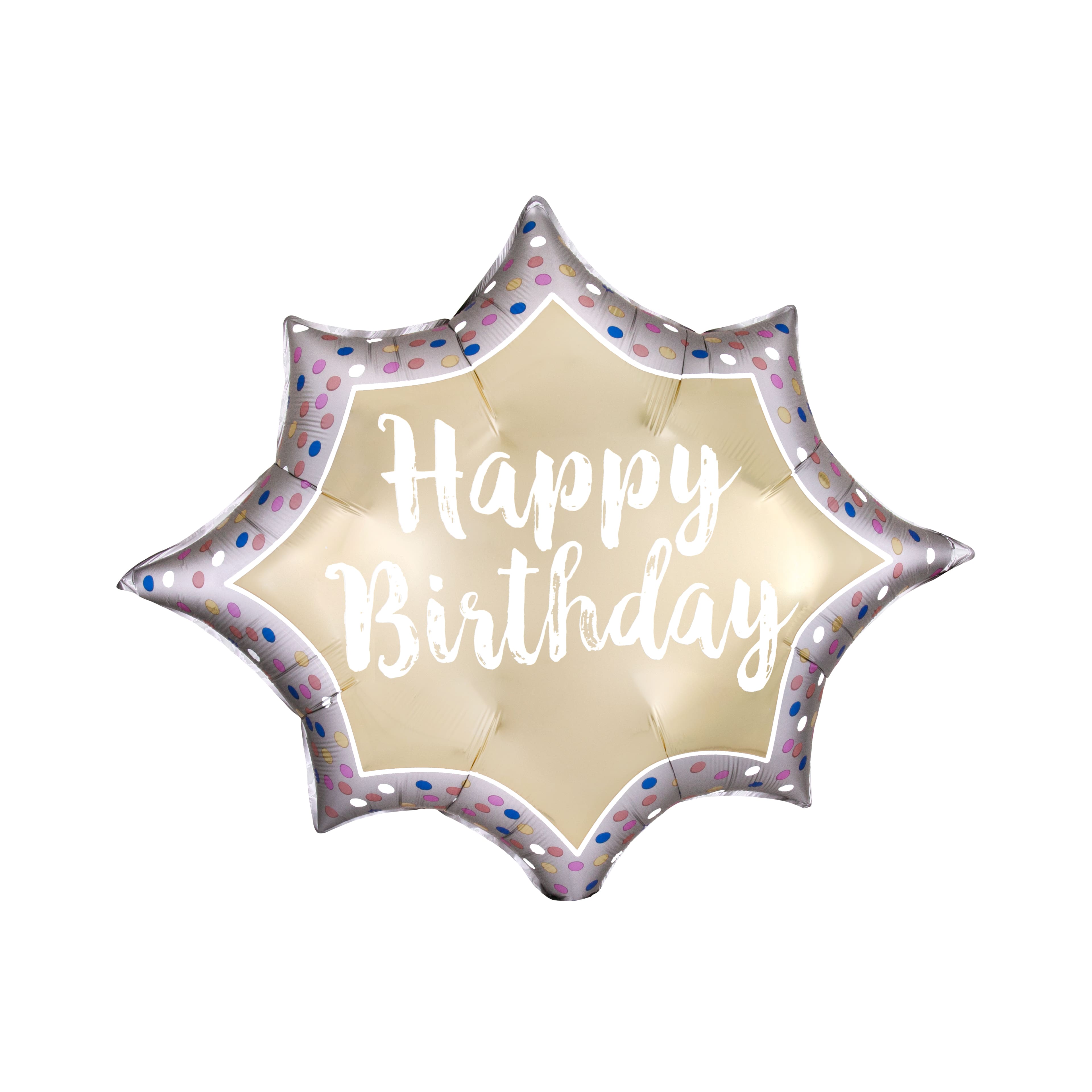 35&#x22; Satin Gold Burst Birthday Balloon