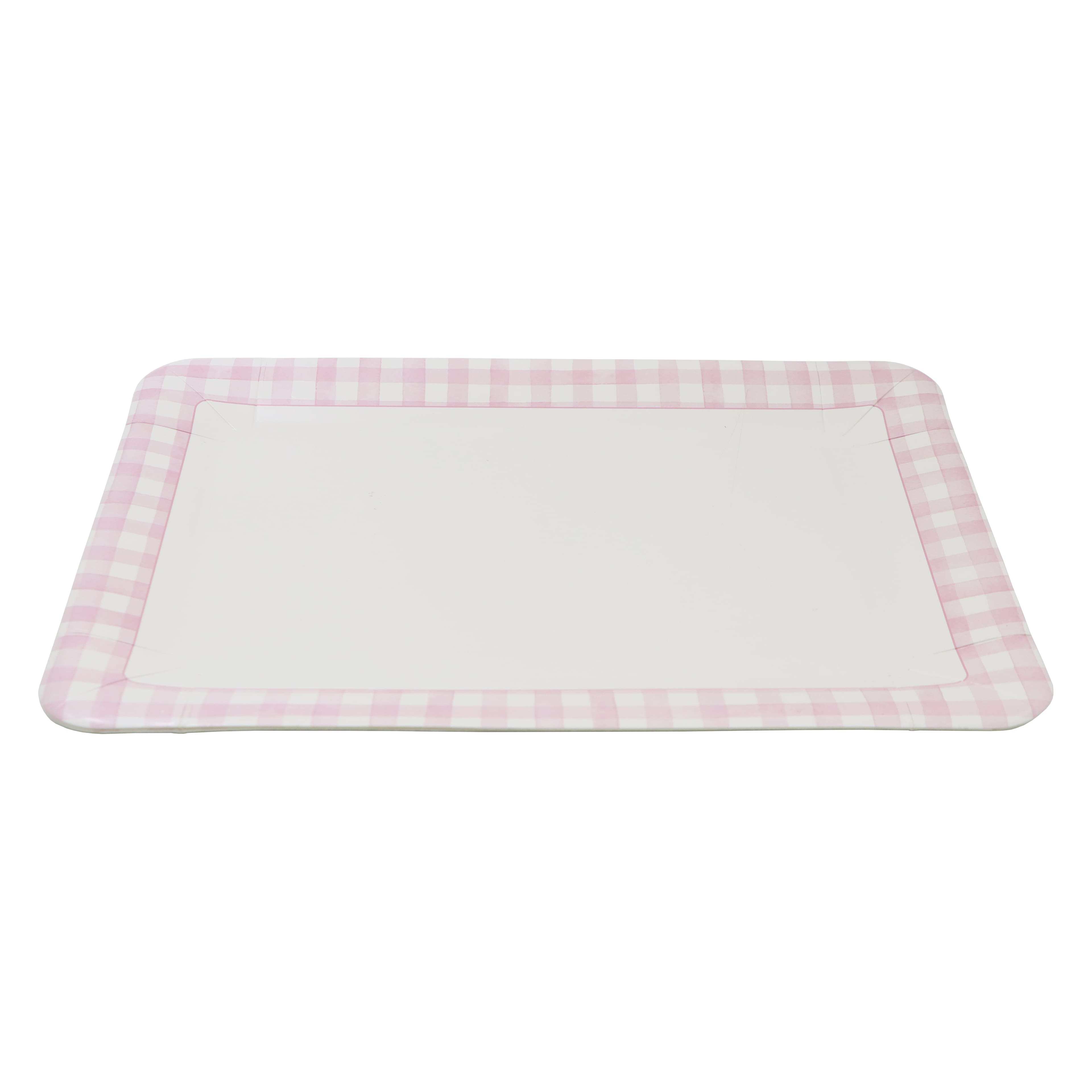 9&#x22; x 13&#x22; Pink &#x26; White Gingham Paper Trays, 2ct. by Celebrate It&#x2122;