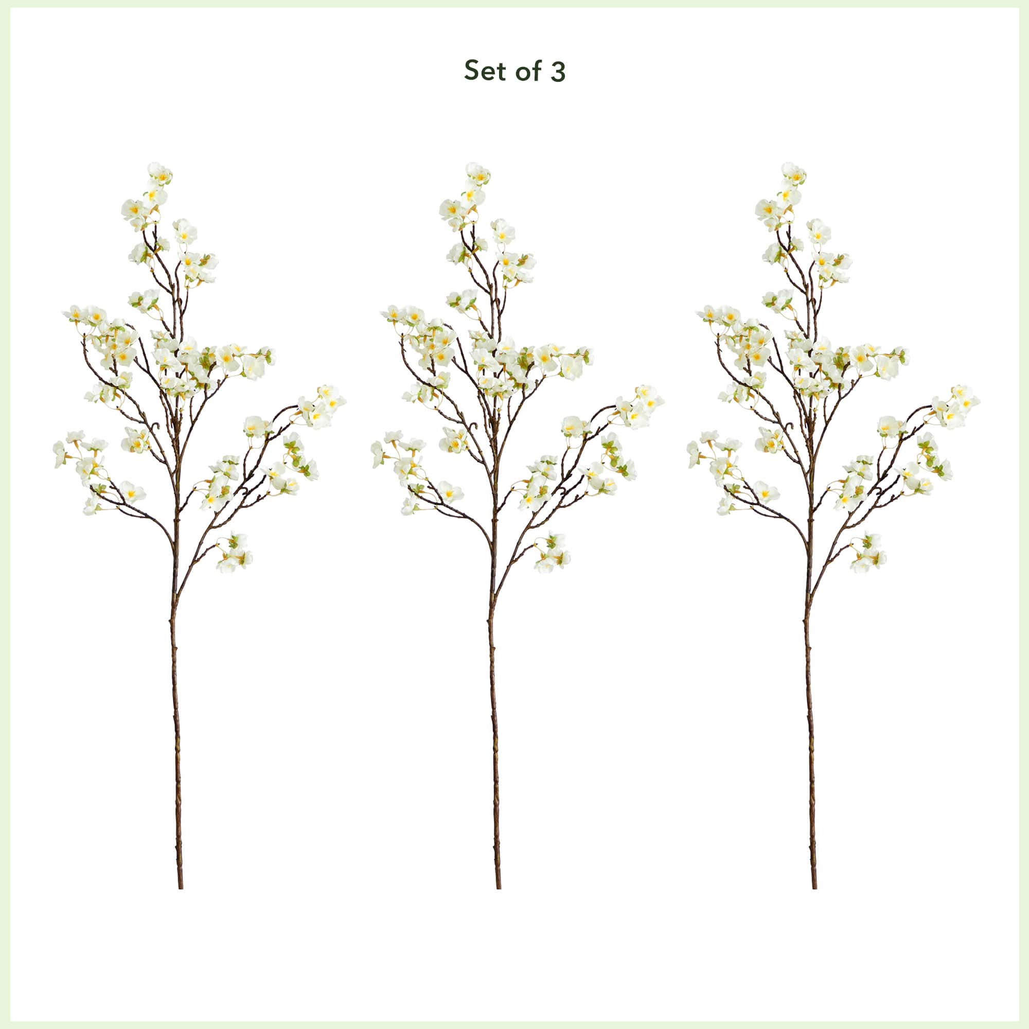 41&#x22; White Cherry Blossom Flower Stems, 3ct.