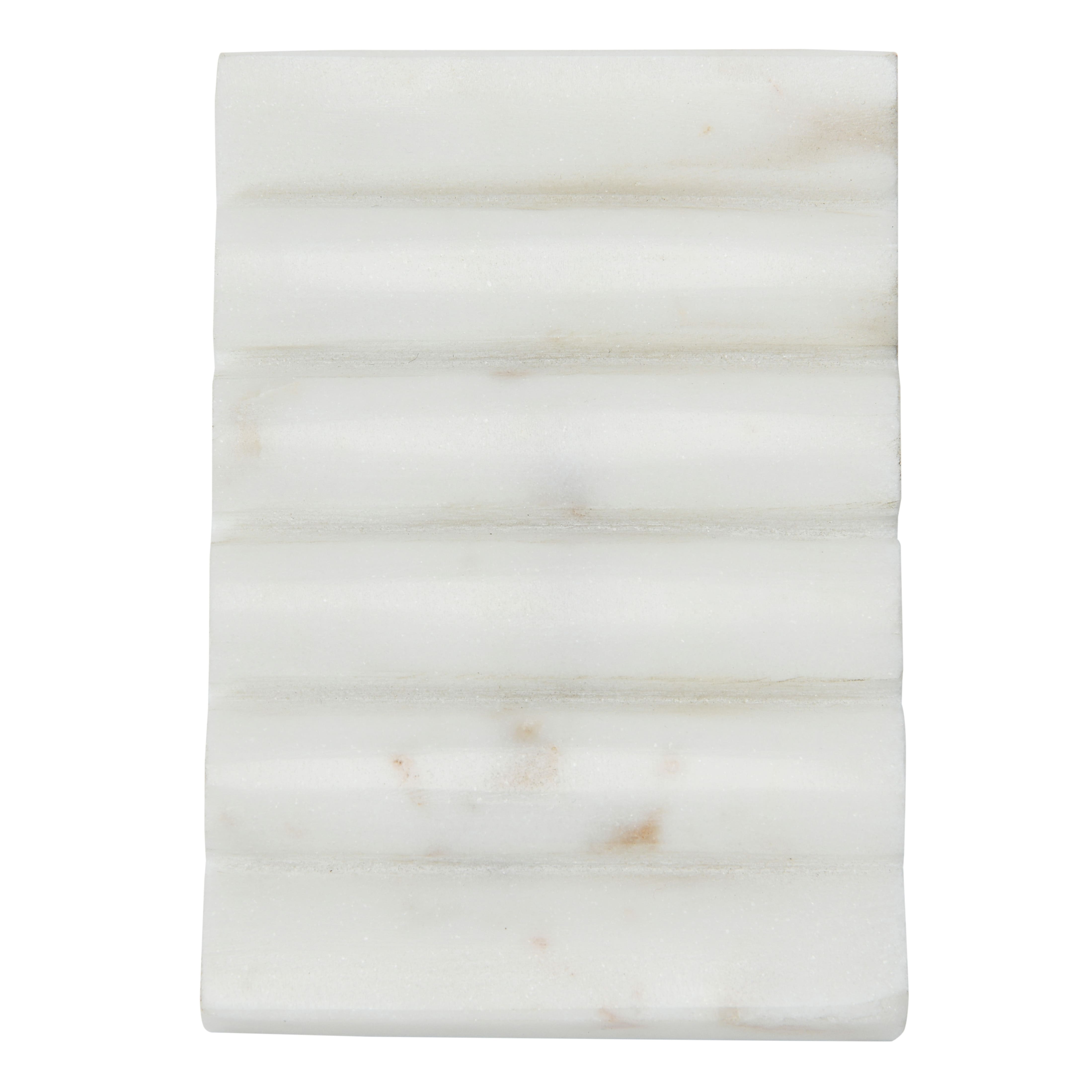 5&#x22; Contemporary Carved Marble Bathroom Soap Dish