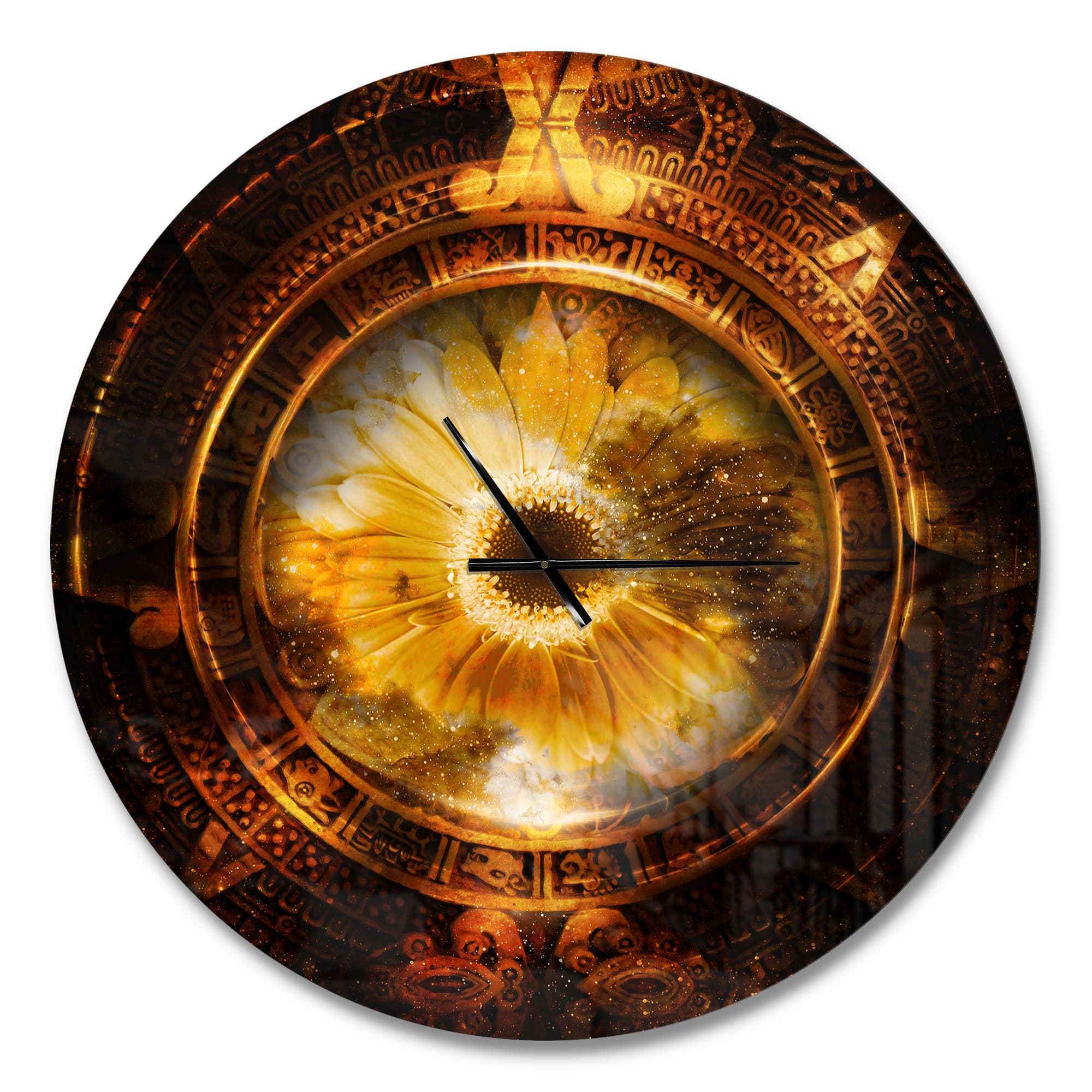 Designart Ancient Mayan Calendar Collage Wall Clock
