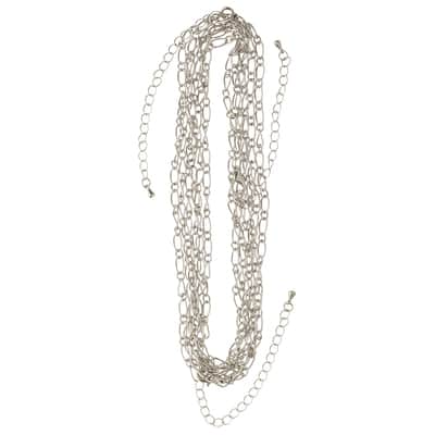 Rhodium Figaro Chain Necklaces By Bead Landing™ image