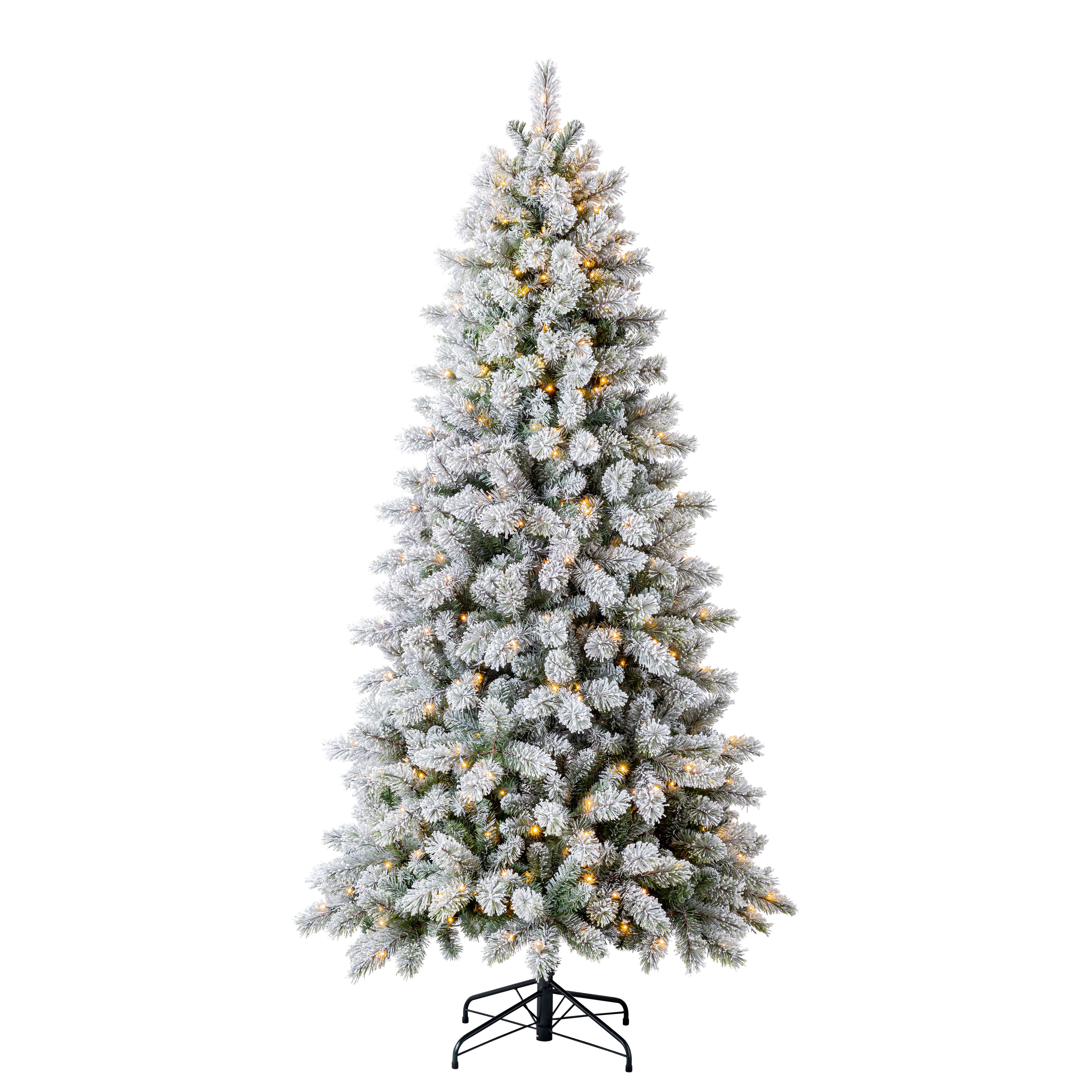 7.5ft. Pre-Lit Montreal Flocked Artifical Christmas Tree, LumaDazzle&#x2122; Color Changing Twinkle LED Lights by Ashland&#xAE; 