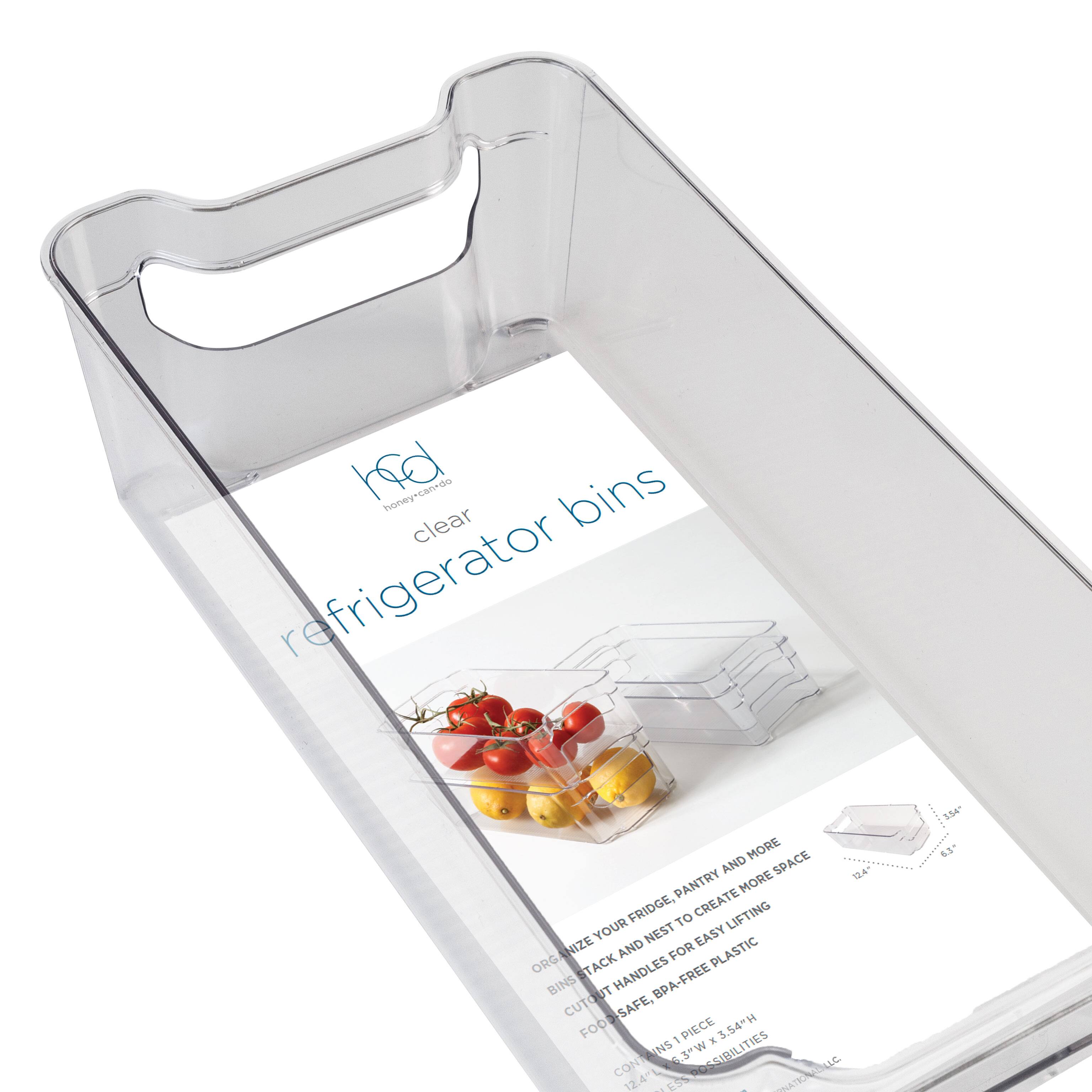 Honey Can Do Clear BPA-Free Stackable Refrigerator Organizer Storage Bins Set