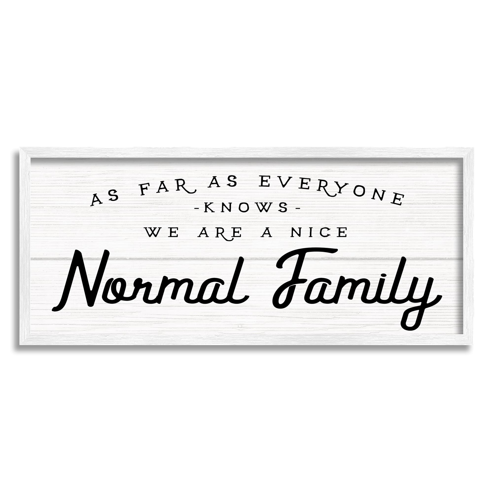 Stupell Industries Nice Normal Family Phrase Funny Motivational Phrase Framed Wall Art